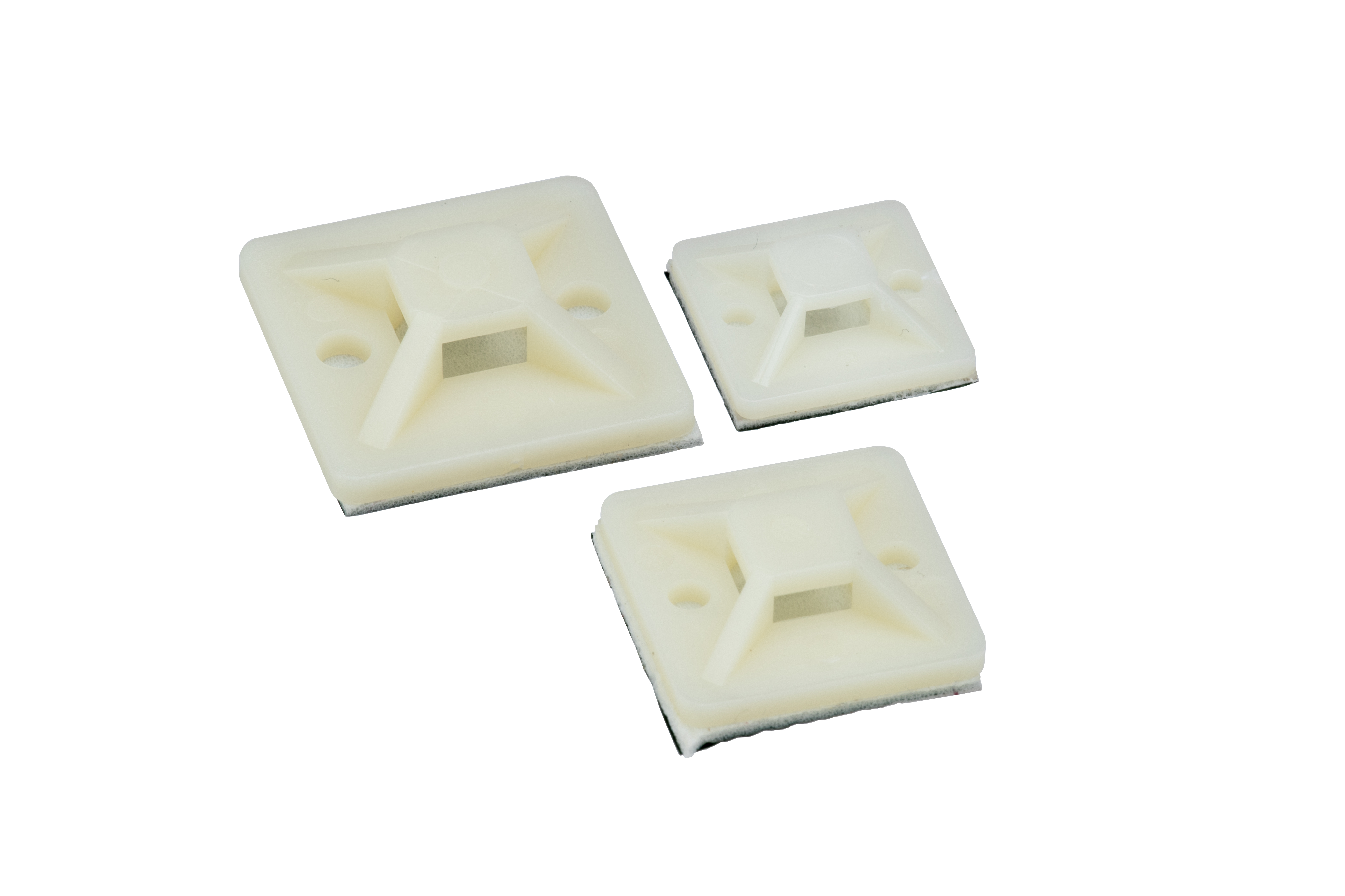 Cable Tie Mount, Natural, PA 6.6, Rubber Adh., 25x25mm,PK1000