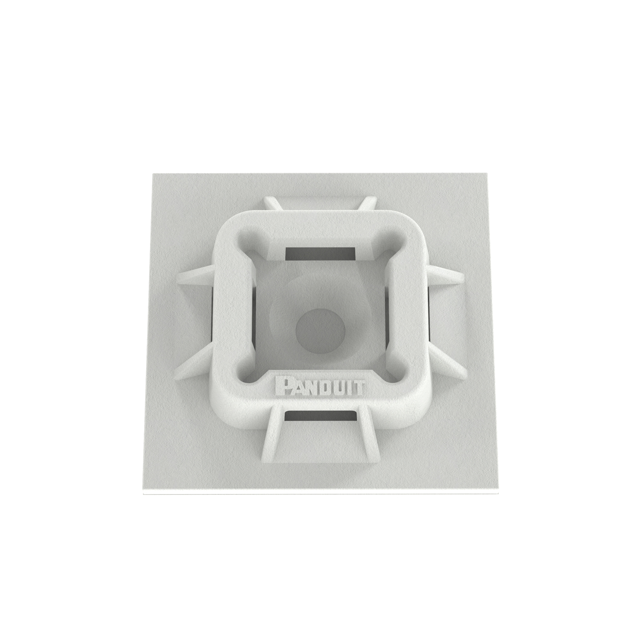 Kablo Bağı Montajı, Beyaz, PA 6.6, Akrilik Yapışkanlı, 25.4x25.4mm, 100'lü Paket