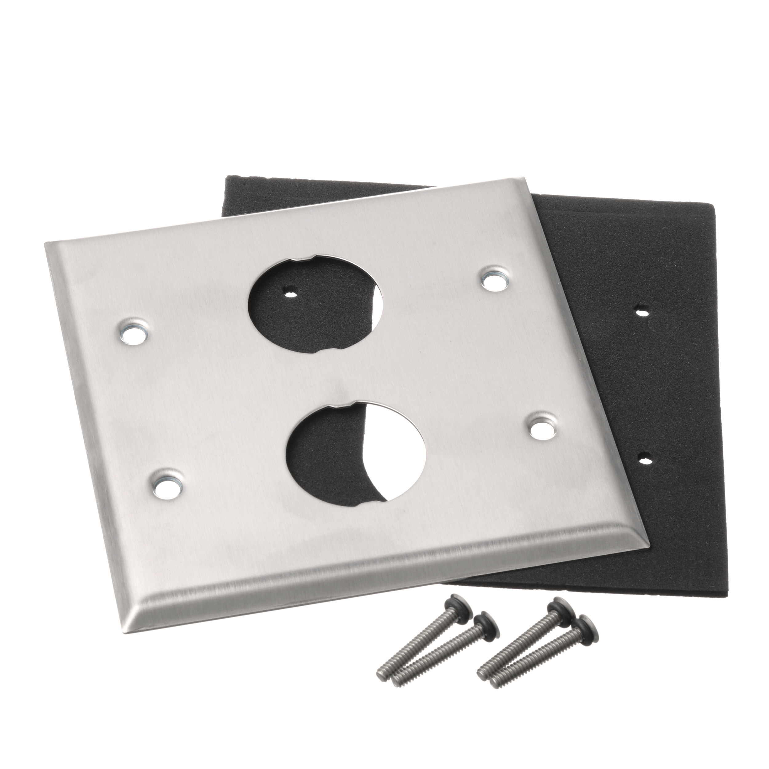 Stainless Steel Faceplate, Double Gang, 2 Bulkhead Ports