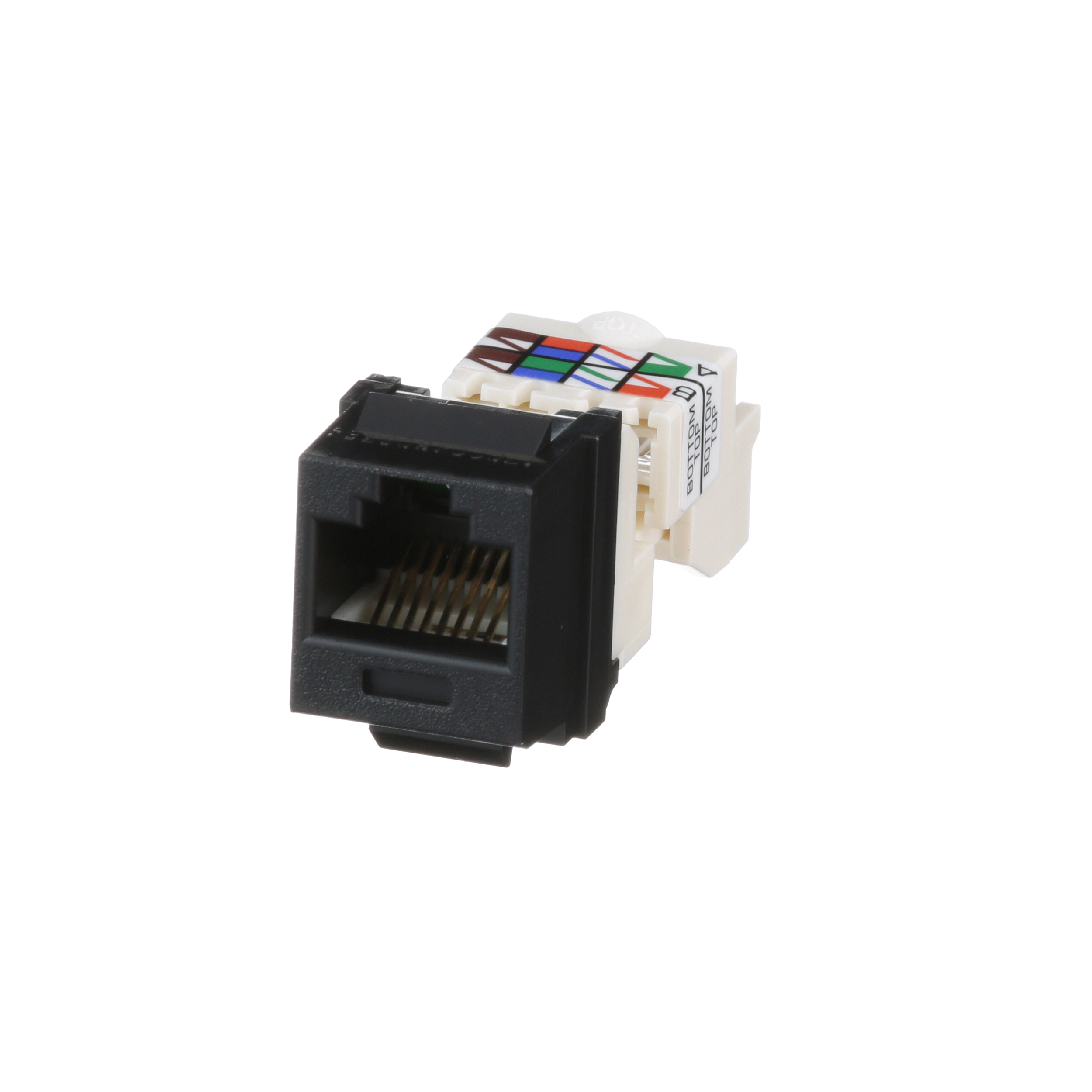 UTP RJ45 Cat 6 Keystone Jack Modülü, Siyah