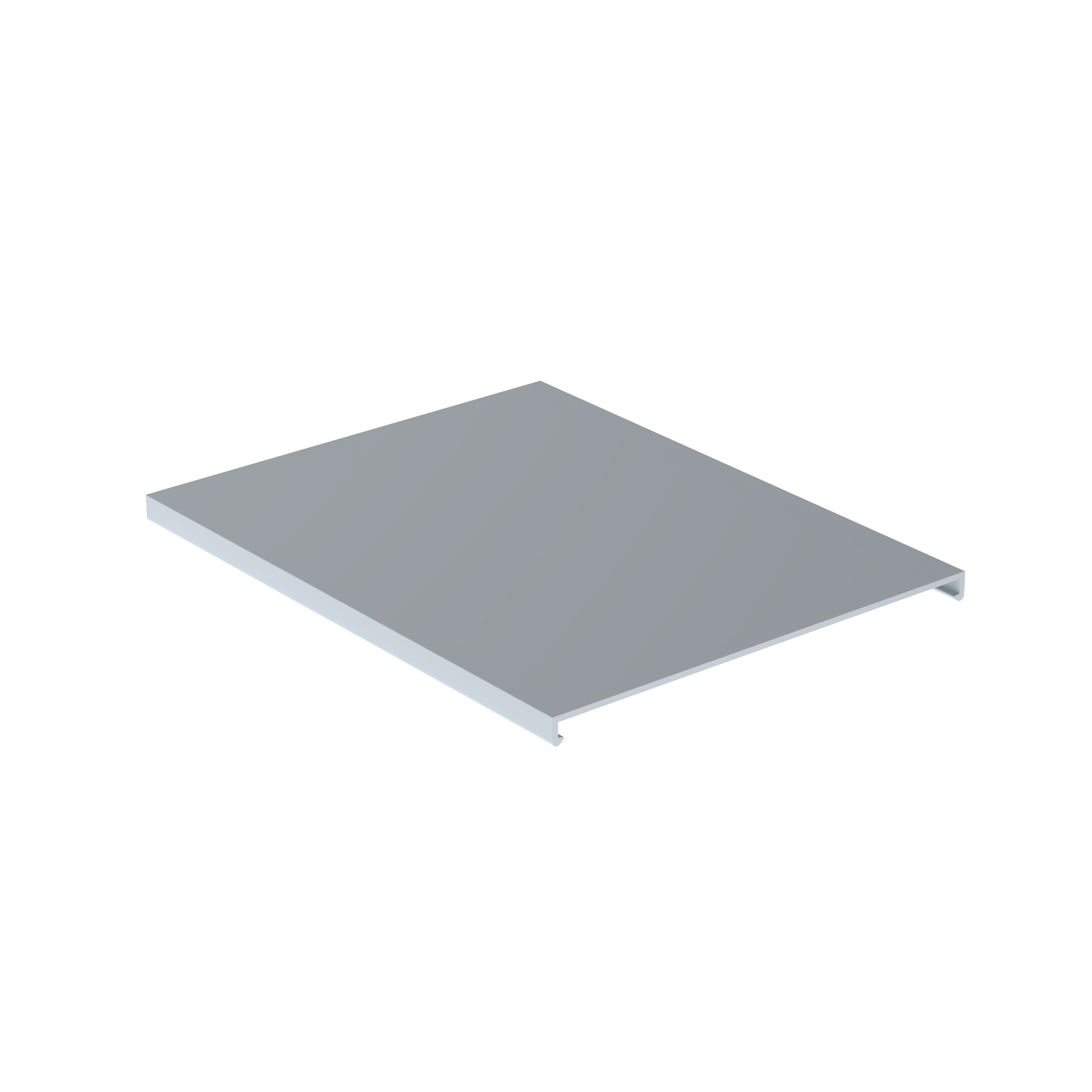 Düz Kanal Kapağı, Açık Gri, PVC, 9.4x158.8mm