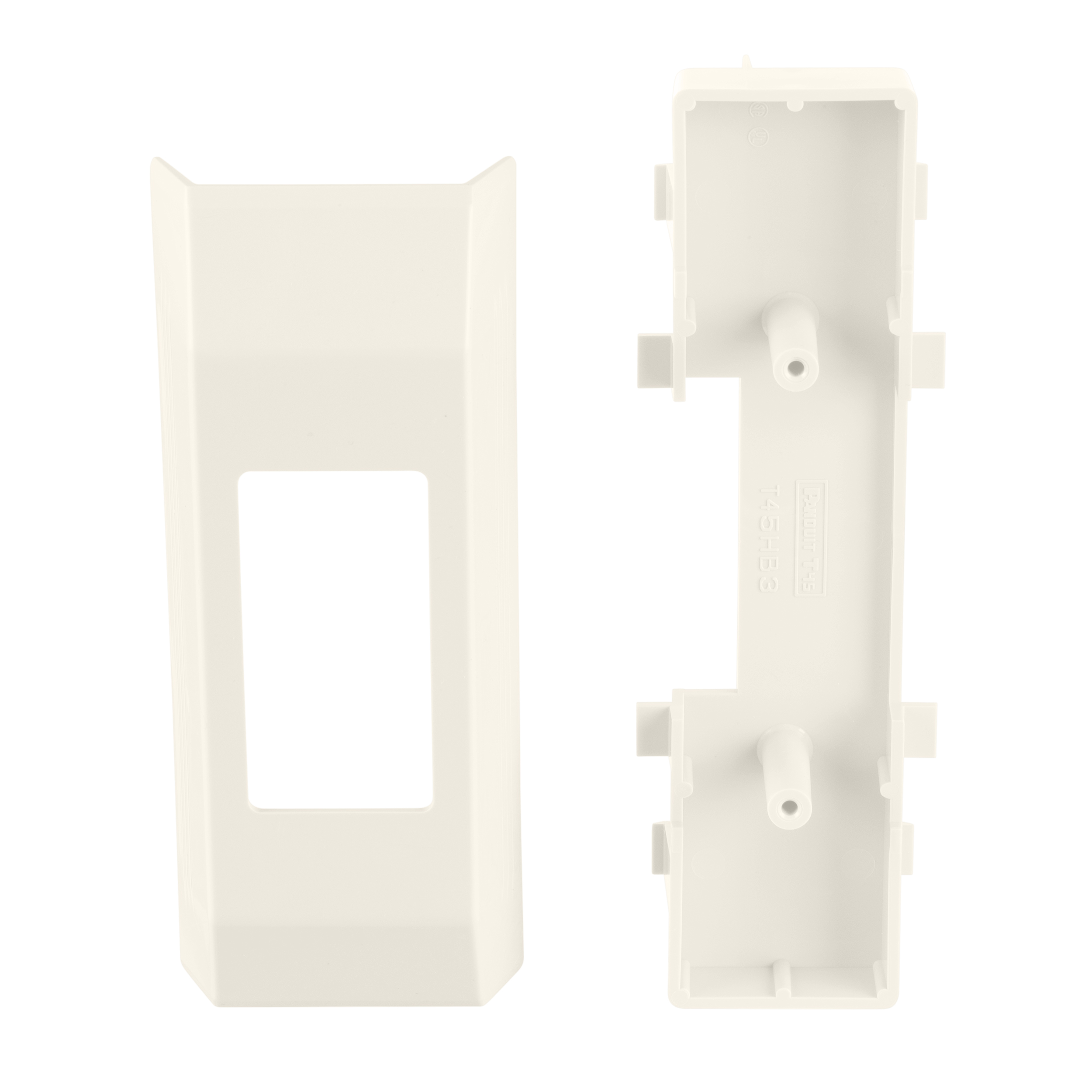 The T-45 Electrical Bracket allows for one electrical outlet. Rectangular cut out and is White