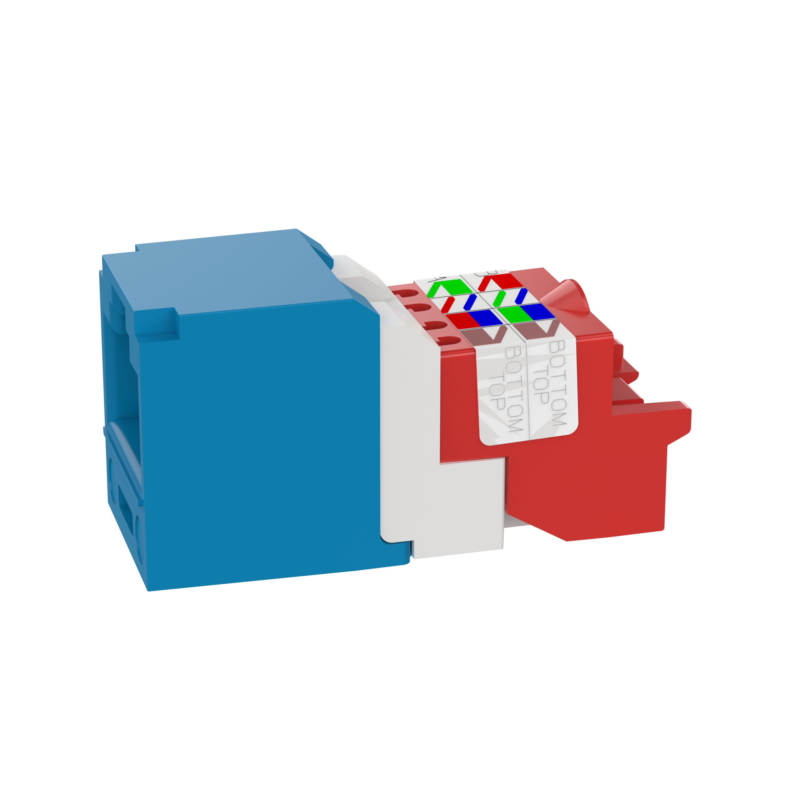 Twisted Pair (Bükülü Çift) RJ45 Cat 5e TP-Style Jak Modülü, Mavi
