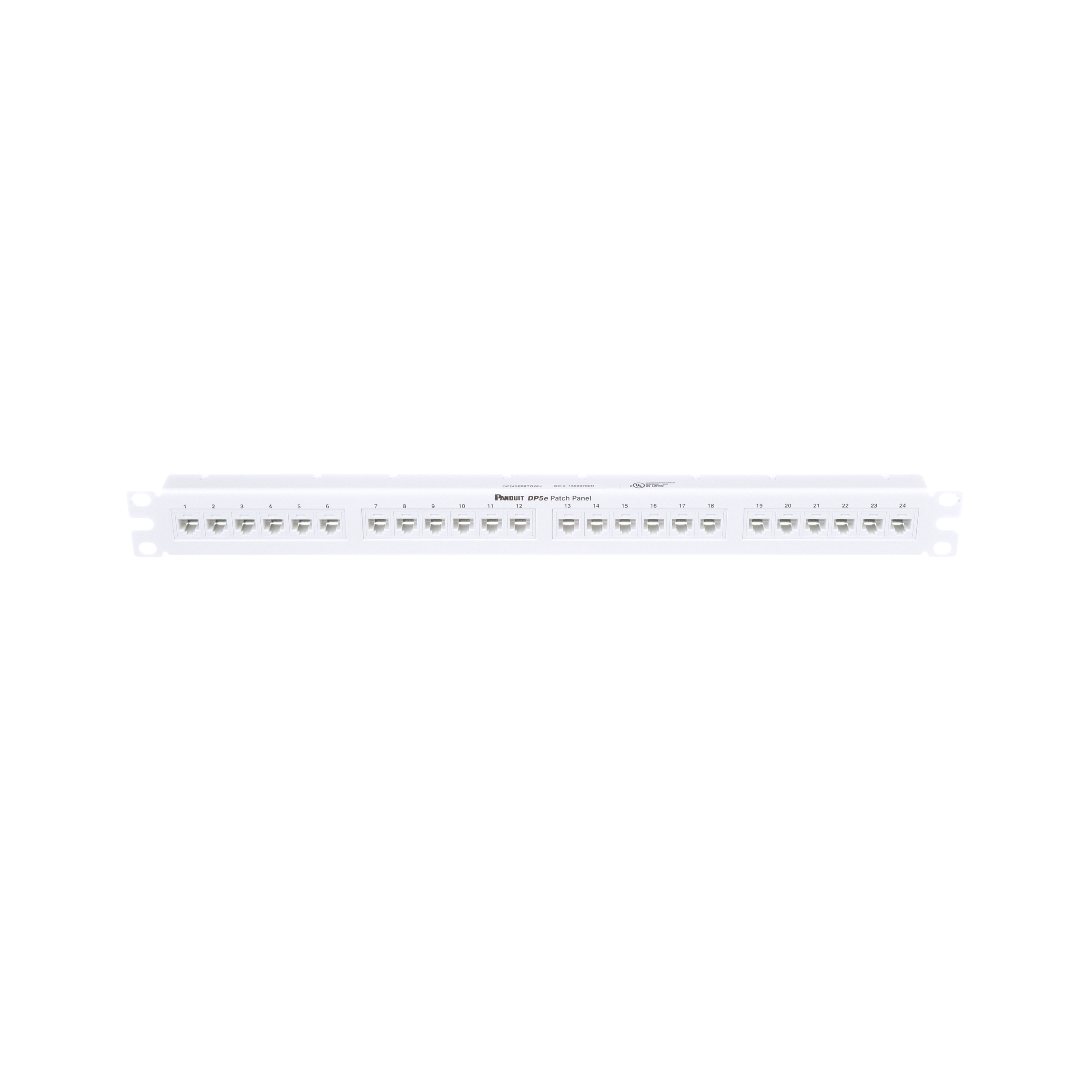 Düz Cat 5e Çıkış Paneli 24 Port, 1RU, Beyaz
