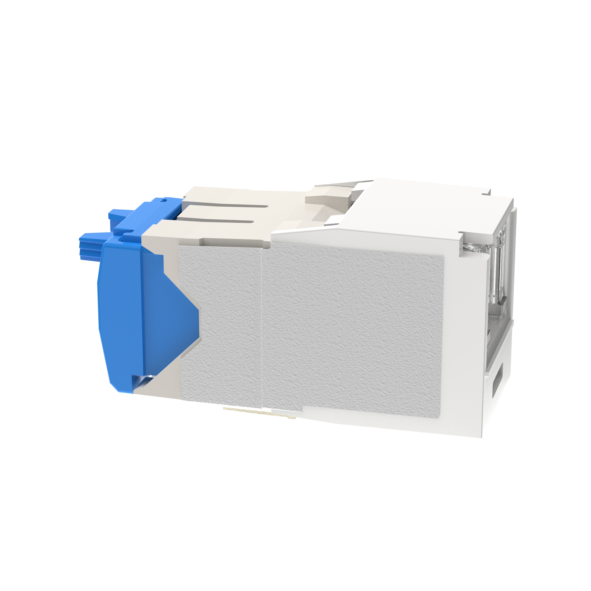 Mini-Com® RJ45 Cat 6A Shuttered TG Jack Module, IW