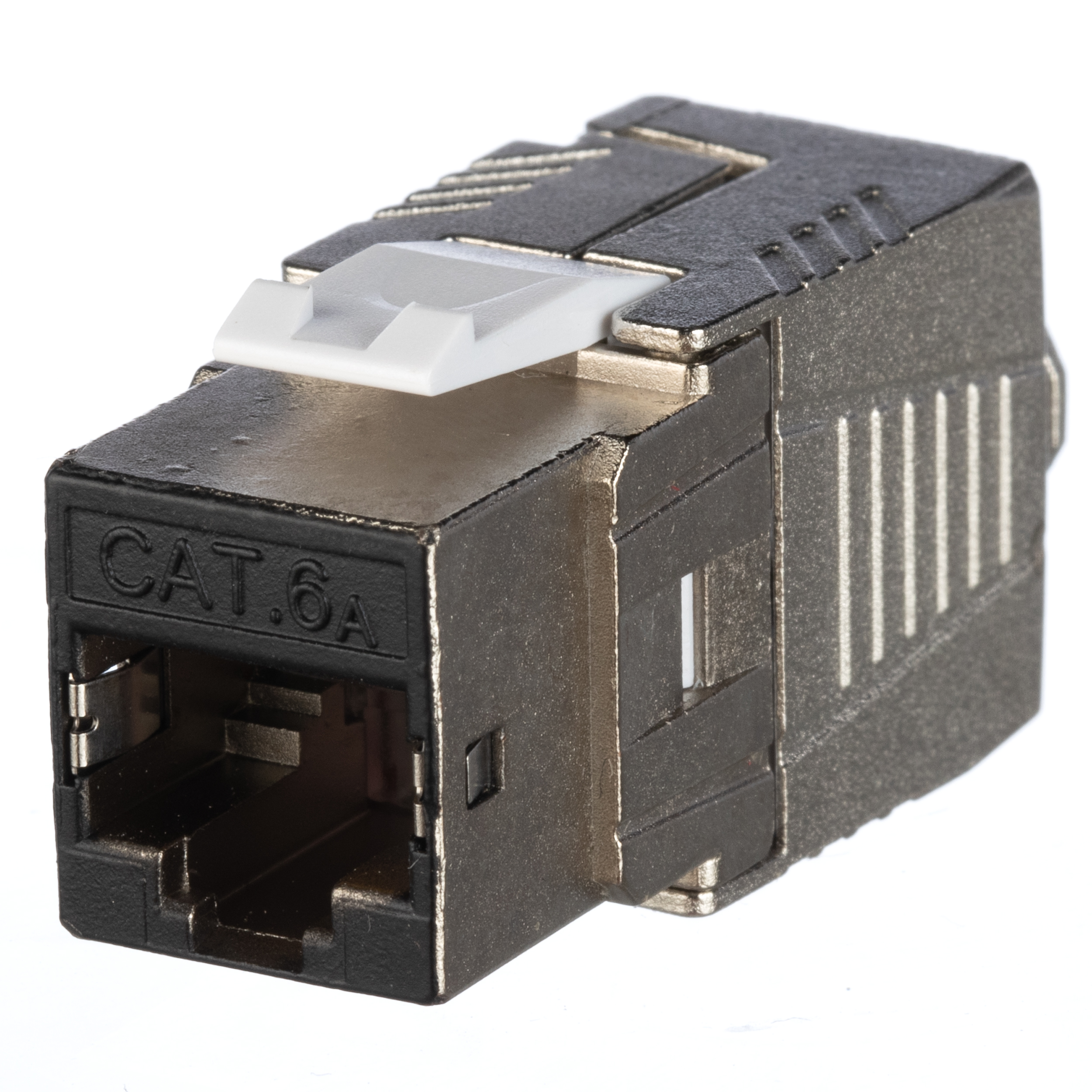 Keystone Cat 6A Shielded Jack, Die-Cast Body with Black Facing