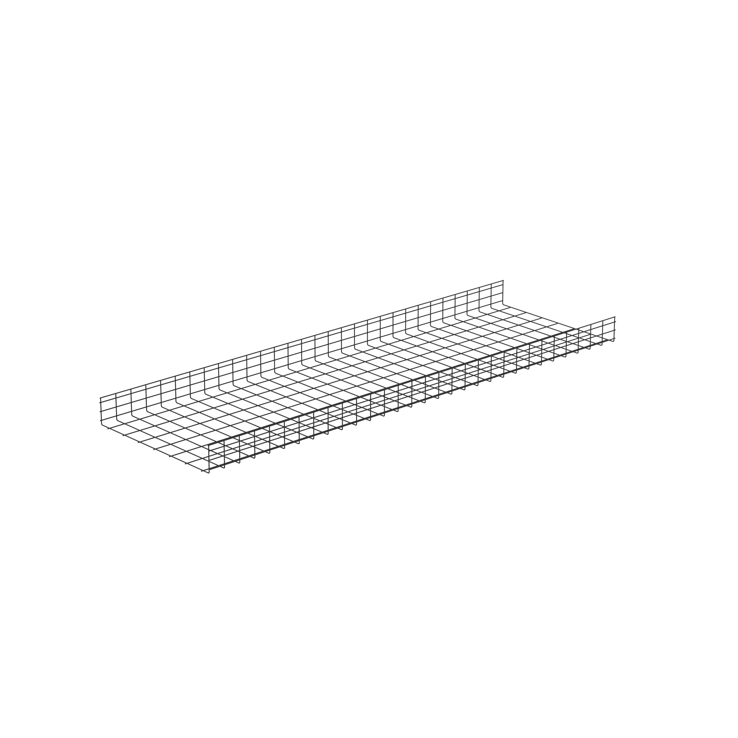 Kablo Sepeti 6" Yükseklik x 36" Genişlik, Siyah Toz Kaplı
