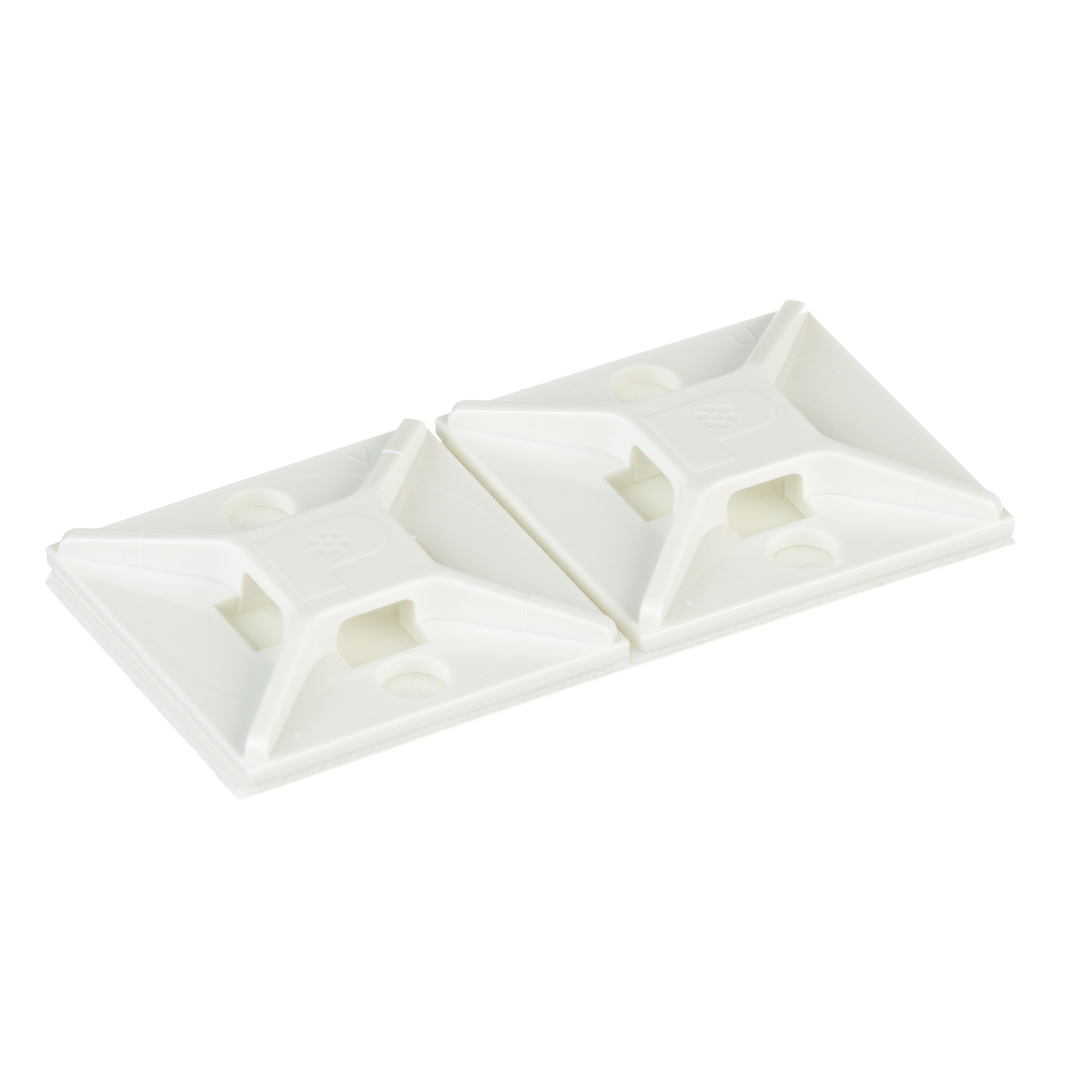 Kablo Bağı Montajı, Beyaz, ABS, Kauçuk Yapışkanlı, 25.4x25.4mm, 100'lü Paket