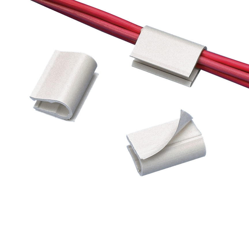 Adhesive Backed High Temperature Dual Cord Clip
