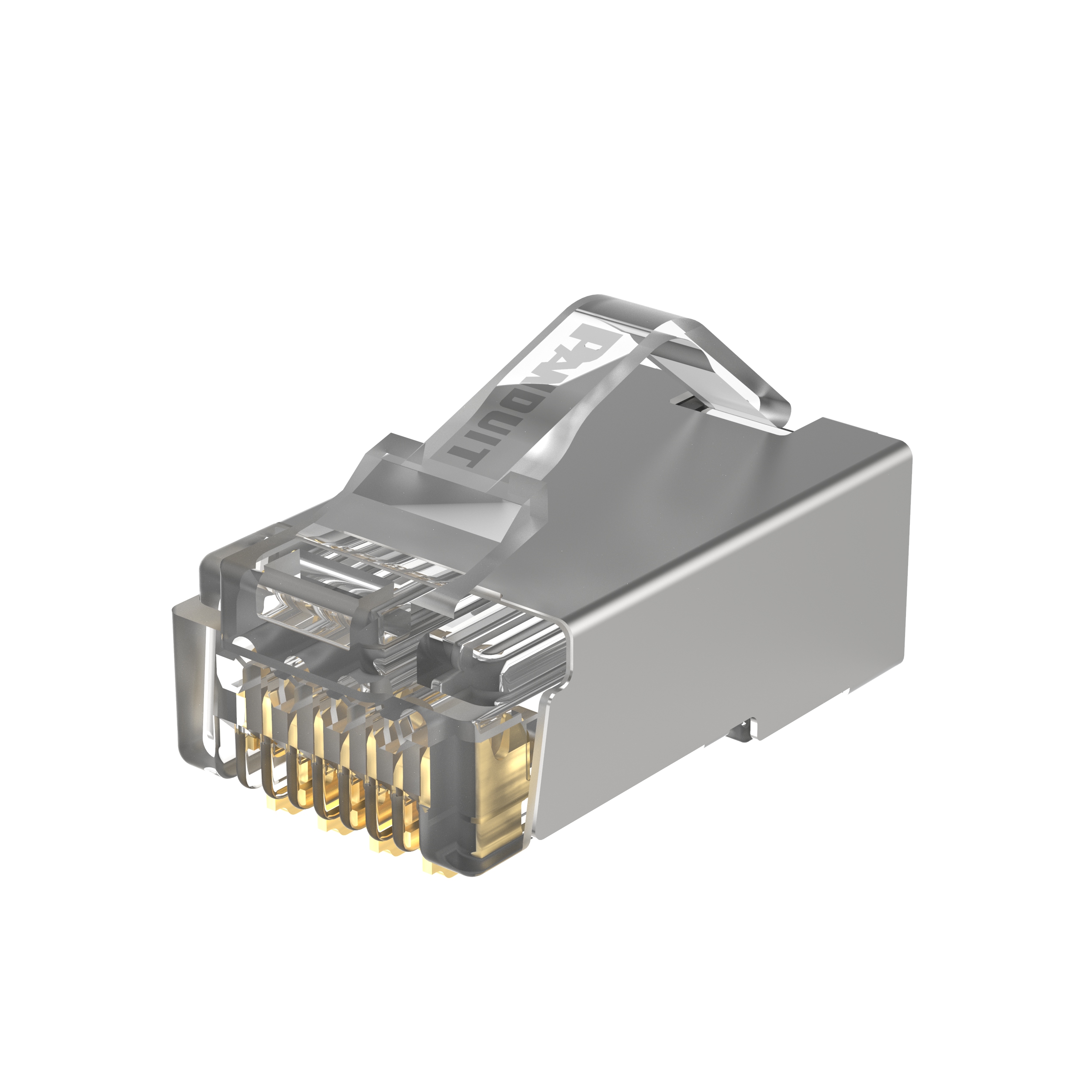 RJ45 Modular Plug, Category 5e, 24-26 AWG, Shielded, 100 Pack