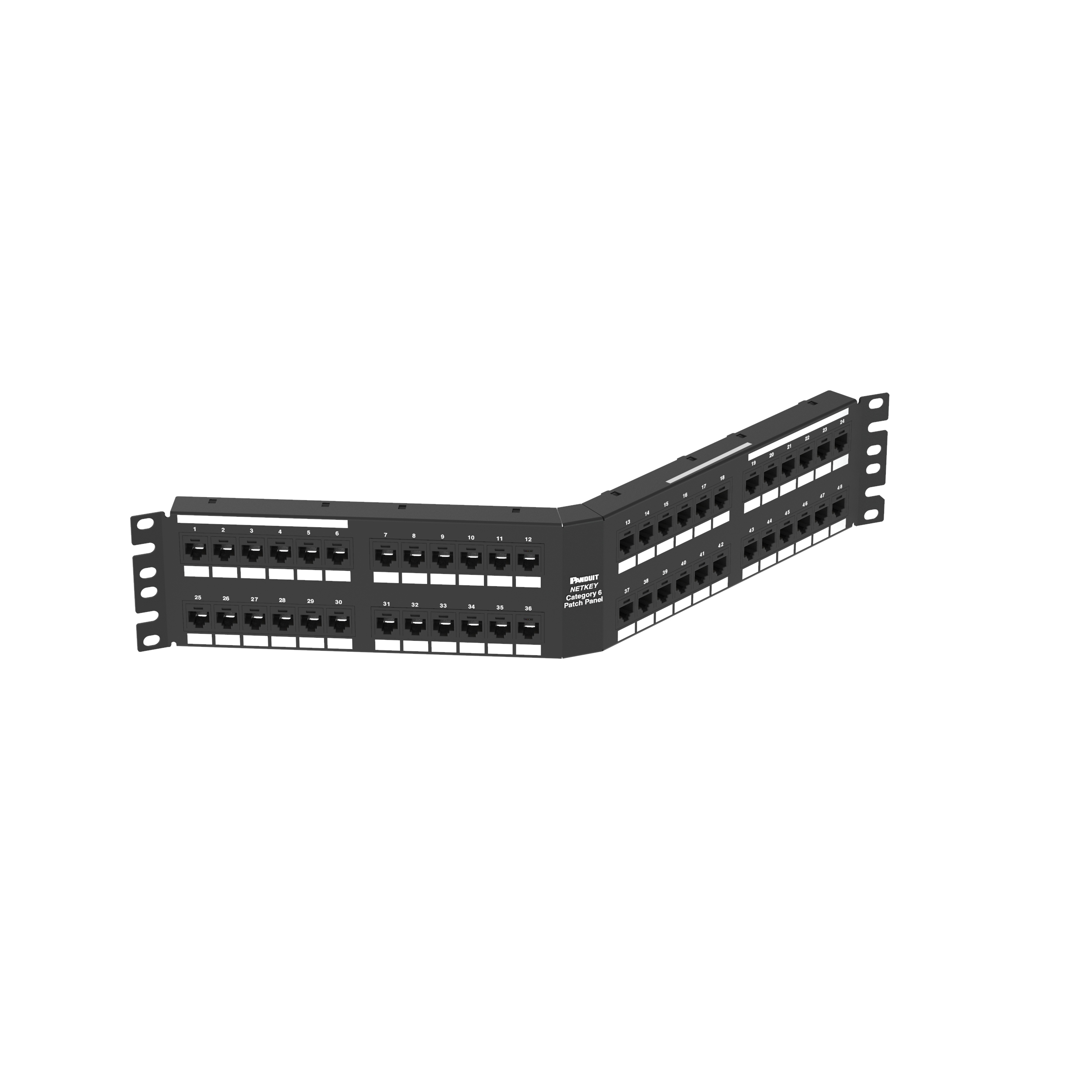 Cat 6 Dik Açılı Keystone Yama Paneli, 2 RU