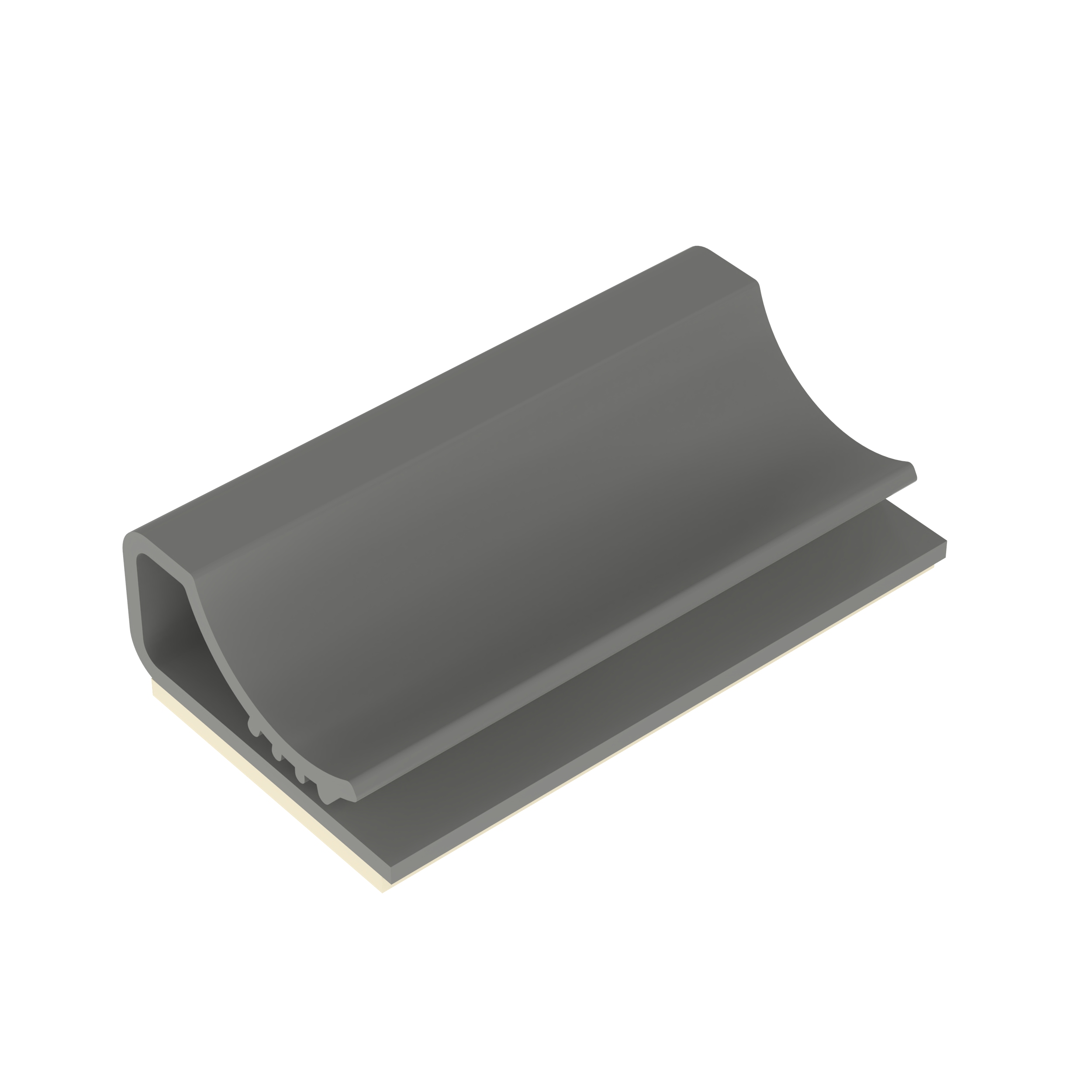 Düz Kablo Montajı, Gri, PVC, Kauçuk Yapışkanlı, 25.4x14.8mm, 500'lü Paket