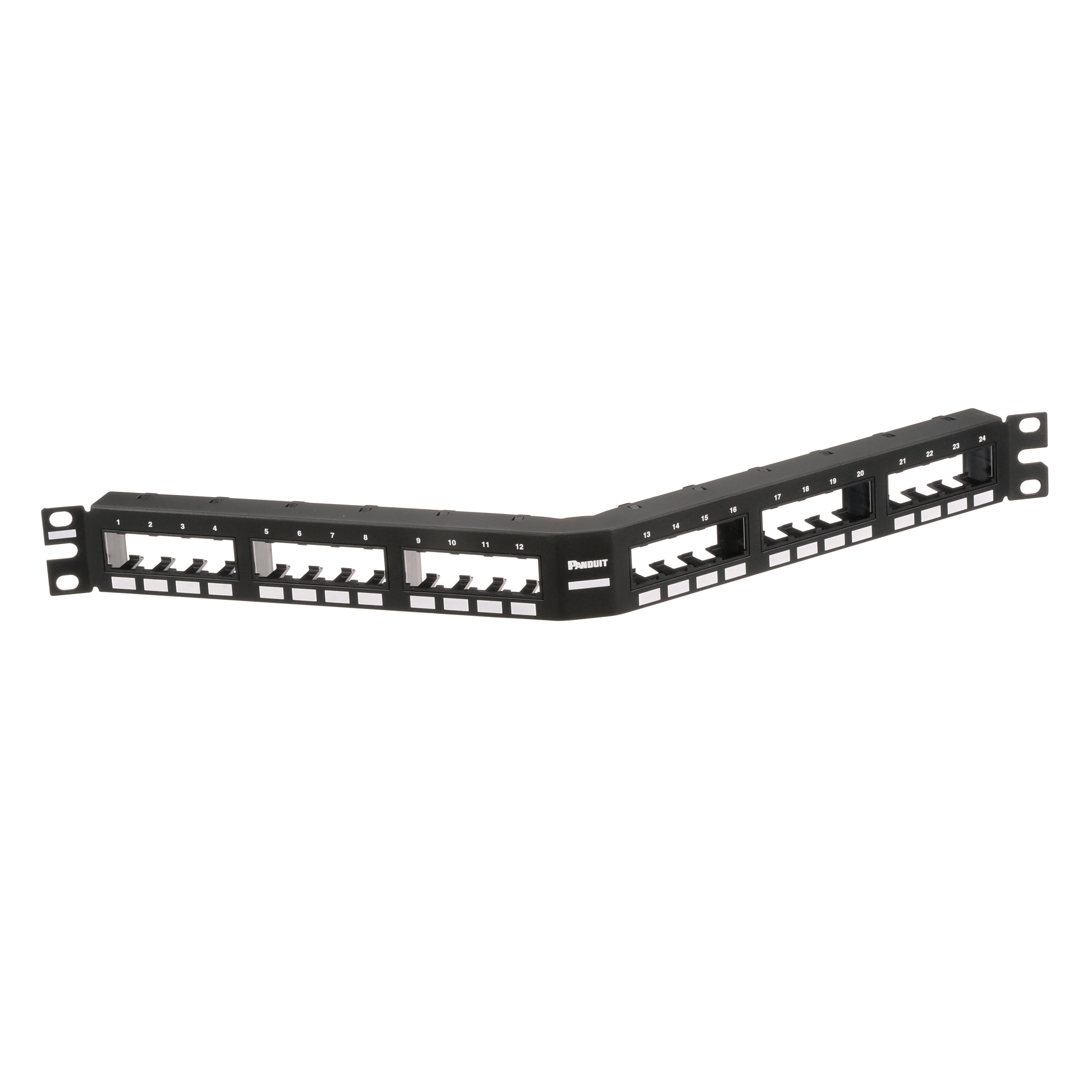 Mini-Com® Ang Flush Patch Panel, 24 Port, 1 RU, BL
