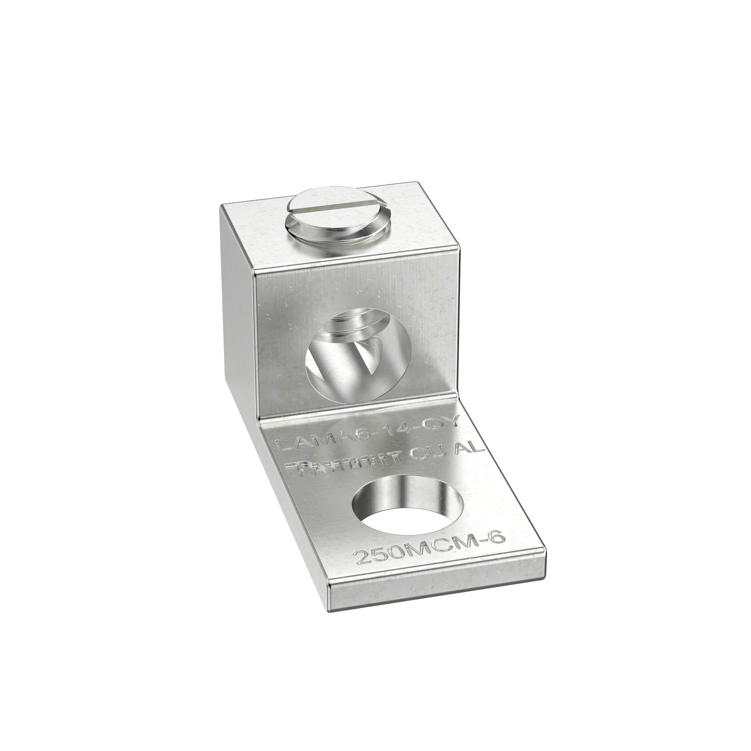 Pan-Lug™ LAMA1/0-14-L Al Mech,1/0, Kalay Kaplı, 1 delikli, 1/4" Somun, 50'li Paket