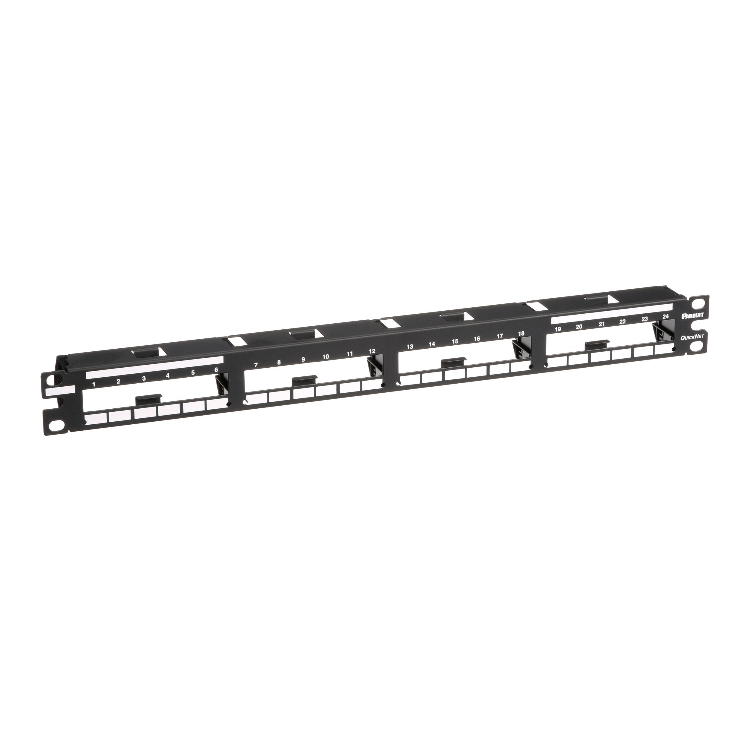 QuickNet™ Yama Paneli, 24 Port, 1 RU, Siyah