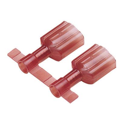 Kesici Terminal, Erkek, Kırmızı, Naylon, 0.5-1mm² Kablo, 6.3 x 0.8 mm Levha, 2000'li Paket