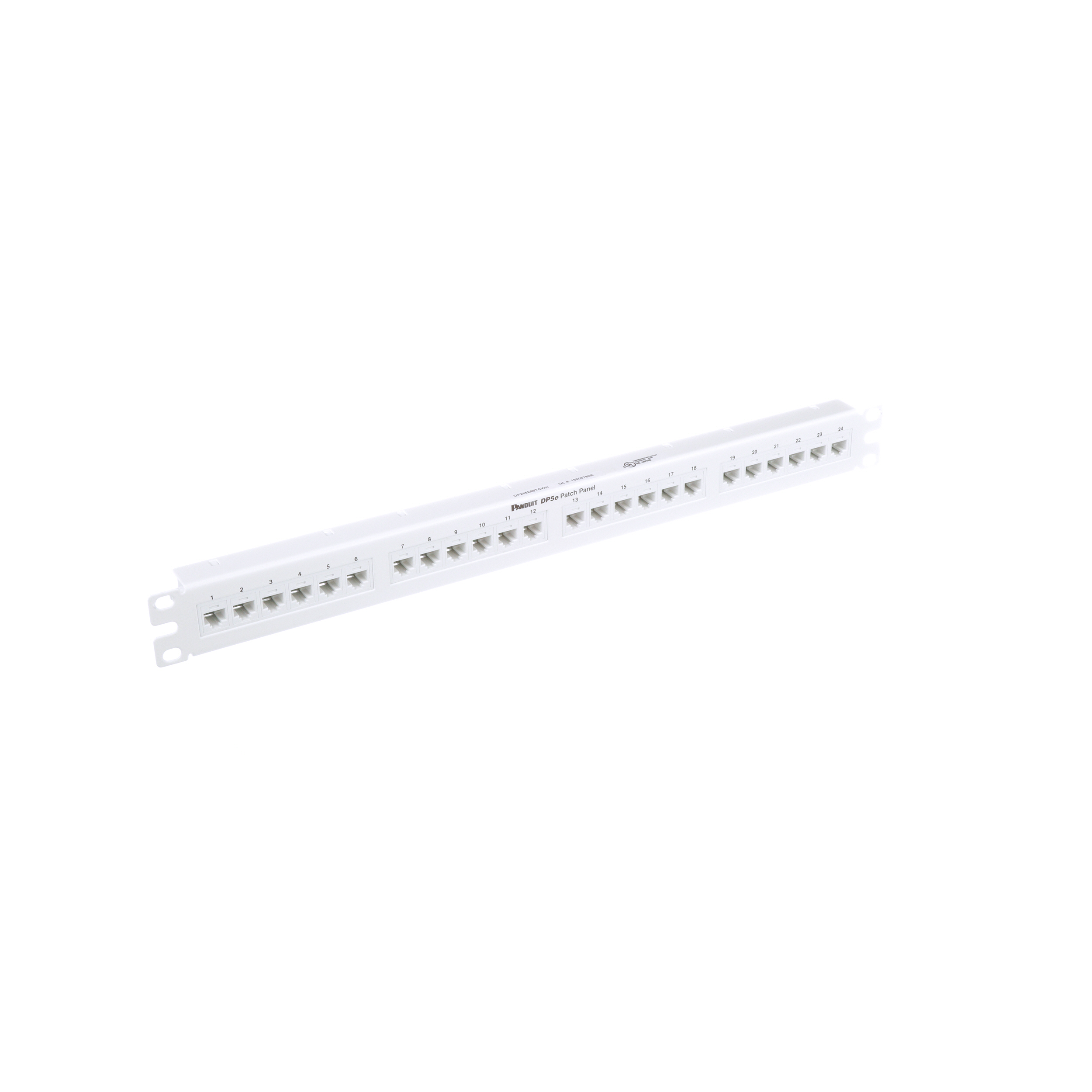 Düz Cat 5e Çıkış Paneli 24 Port, 1RU, Beyaz