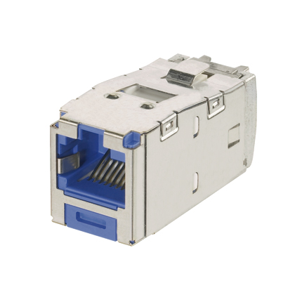 STP RJ45 Cat 6A Anahtarlamalı (Keyed) Bağlantı Modülü, Mavi