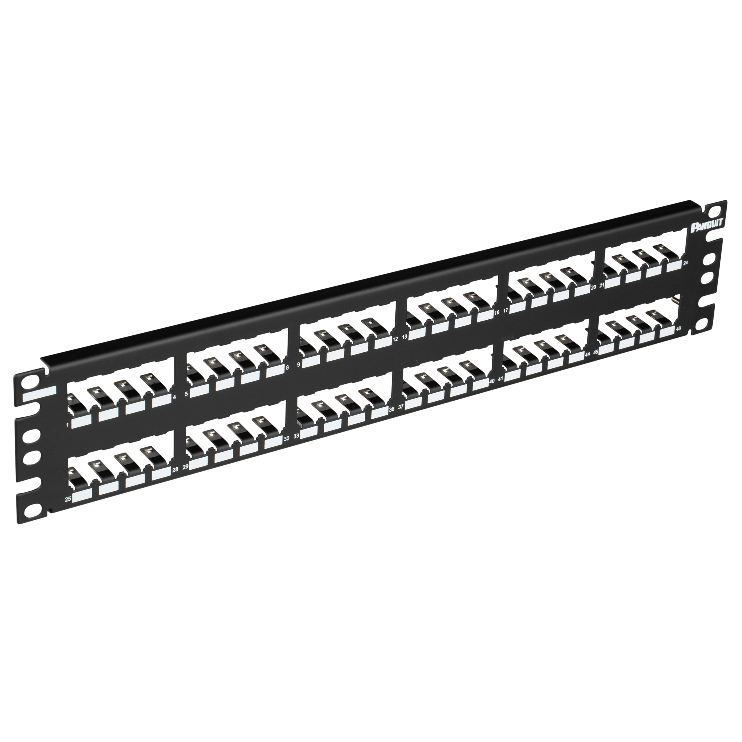 Mini-Com® Yama Paneli, 48 Port, 2 RU, Siyah