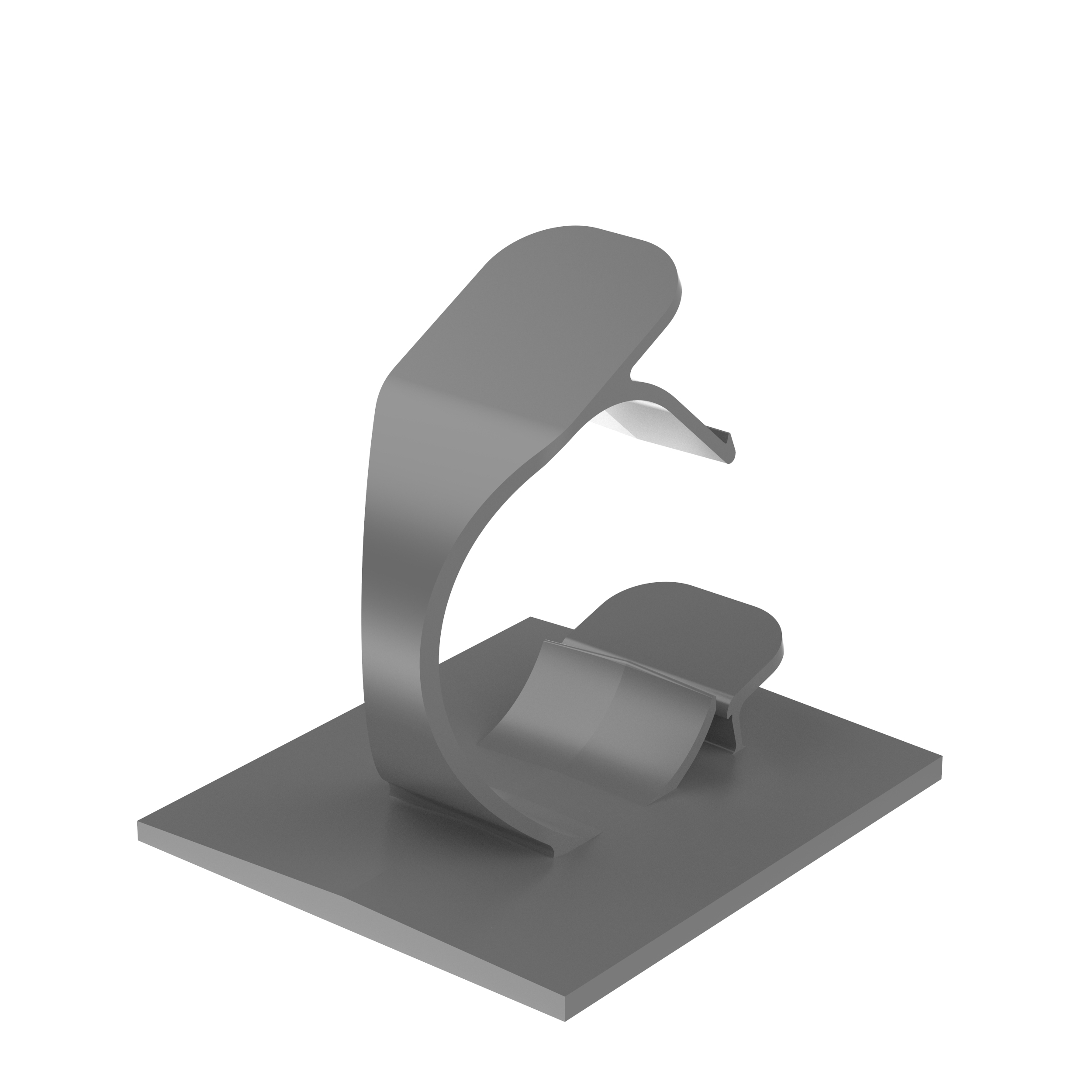 Wire Clip, Gray, PA 6.6, Rubber Adh., 37.6x31.5mm, PK100