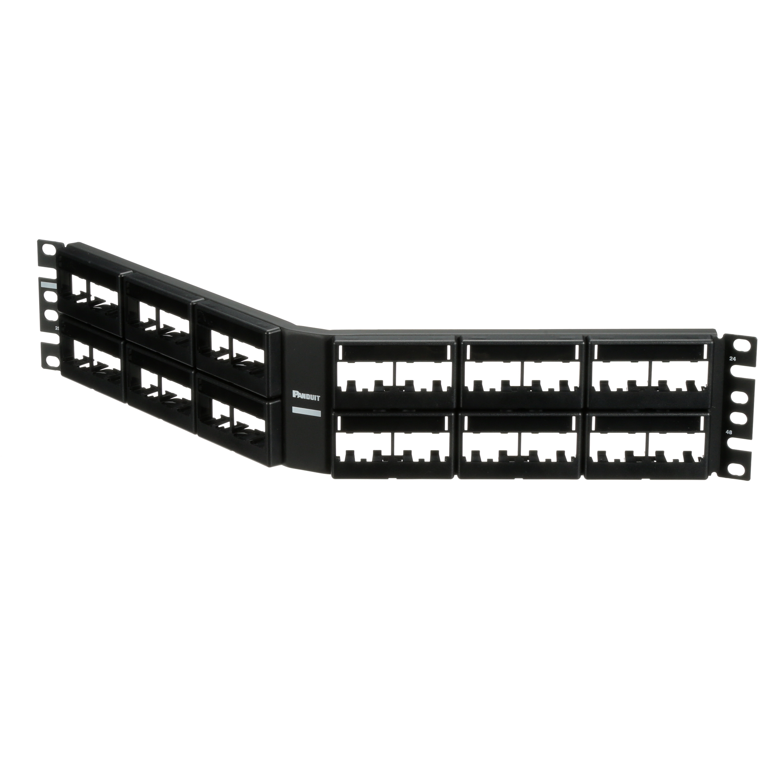 Mini-Com® Angled Patch Panel, 48 port, 2 RU, BL
