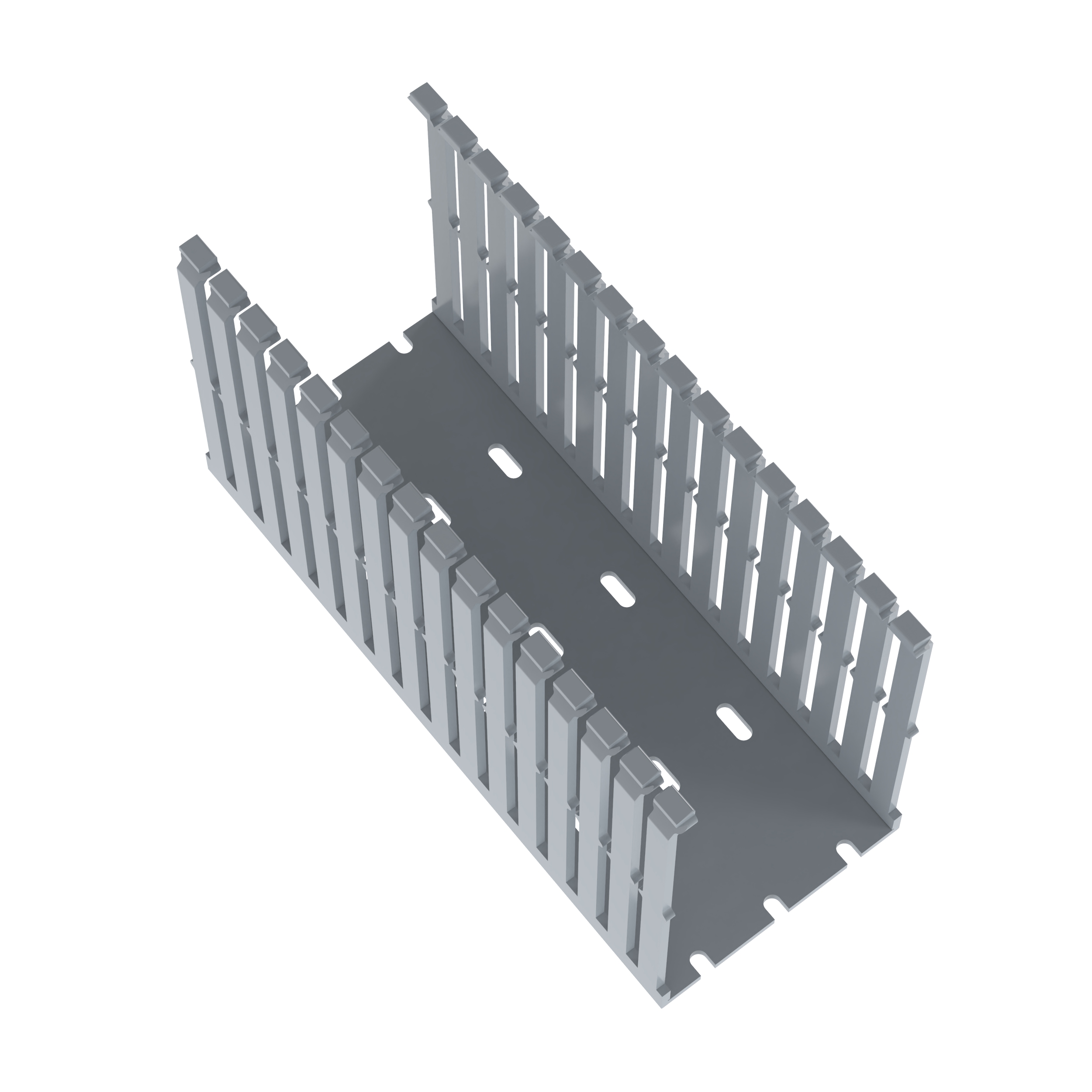 Dar Oluklu Kablo Kanalı, PVC, 3 İnç x 5 İnç x 6 Feet, Açık Gri