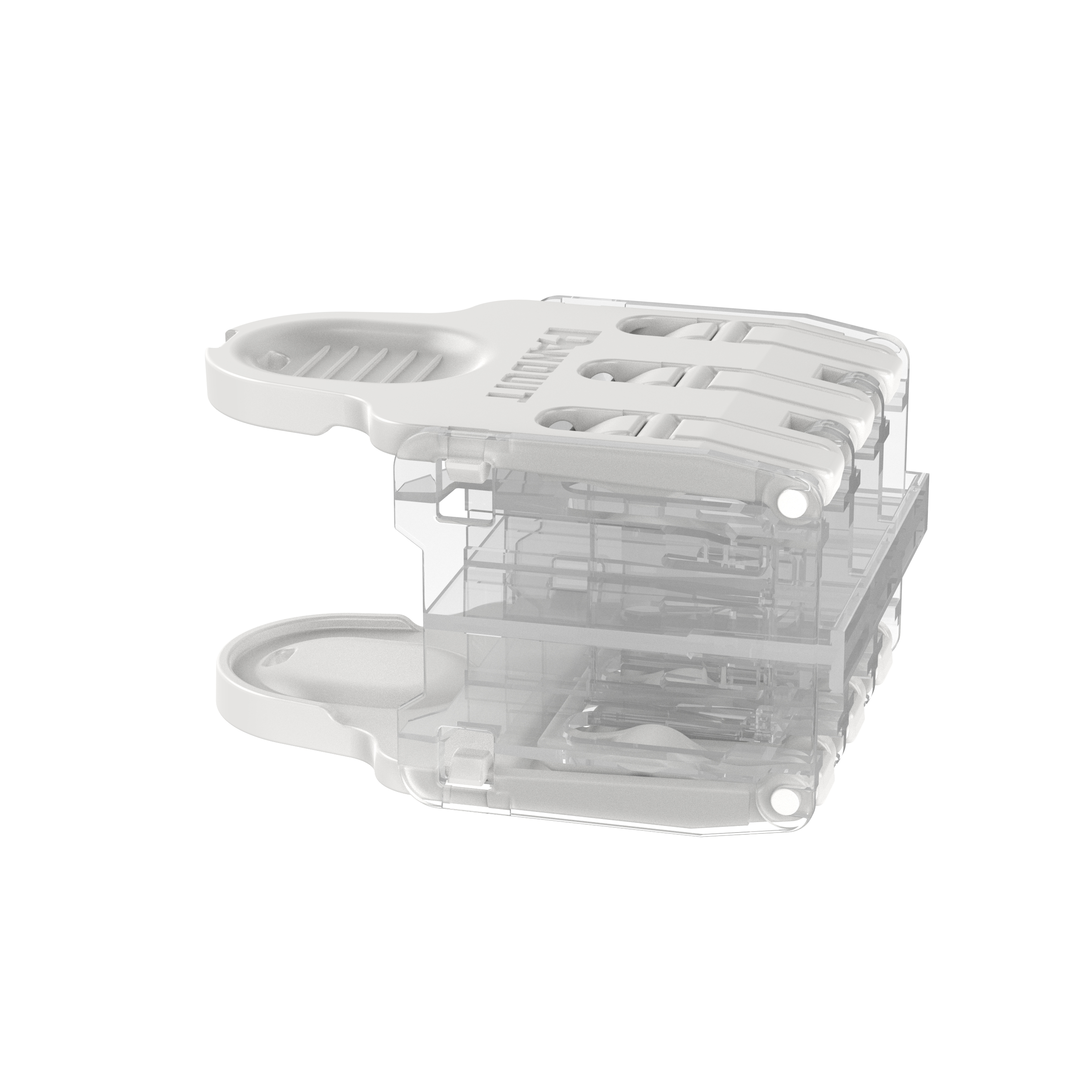 Loose Plug Pack used to align and quickly install and remove 6 patch cords into a switch, White