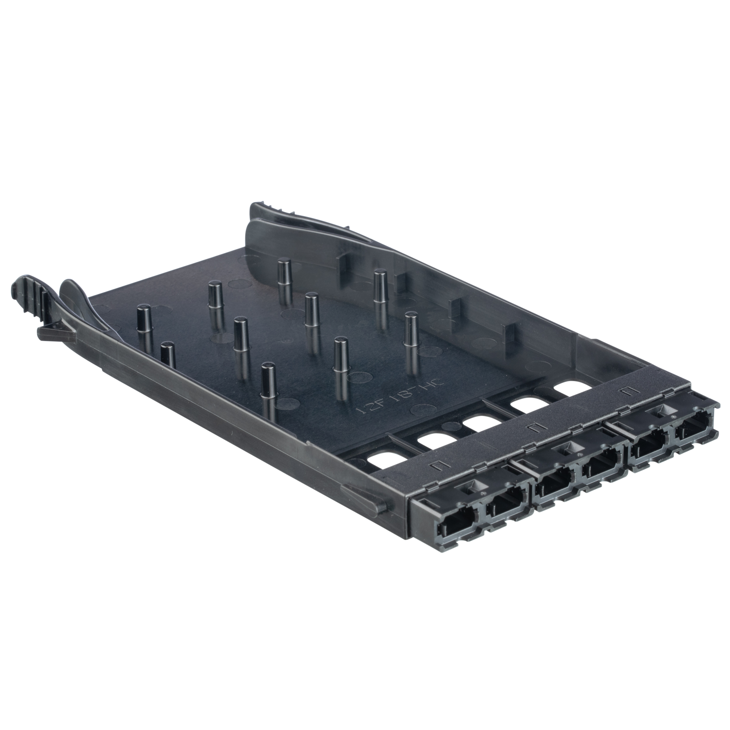 Opticom Tabanı 16 6 Port Fiber Adaptör Paneli MPO-16 Anahtar-Yukarıdan Anahtar-Aşağıya (siyah Adaptörler)