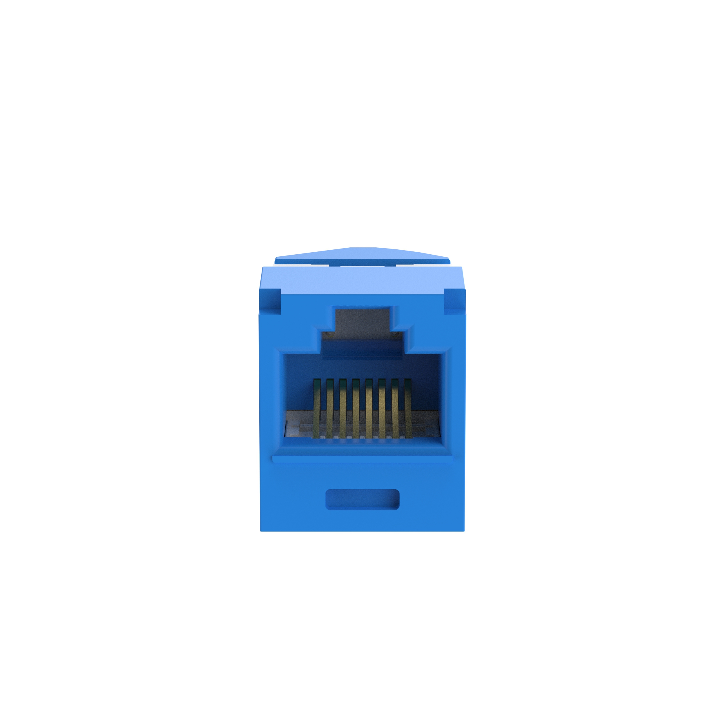 Twisted Pair RJ45 Cat 6A Sol/Sağ Transformatörlü Jak Modülü, Mavi