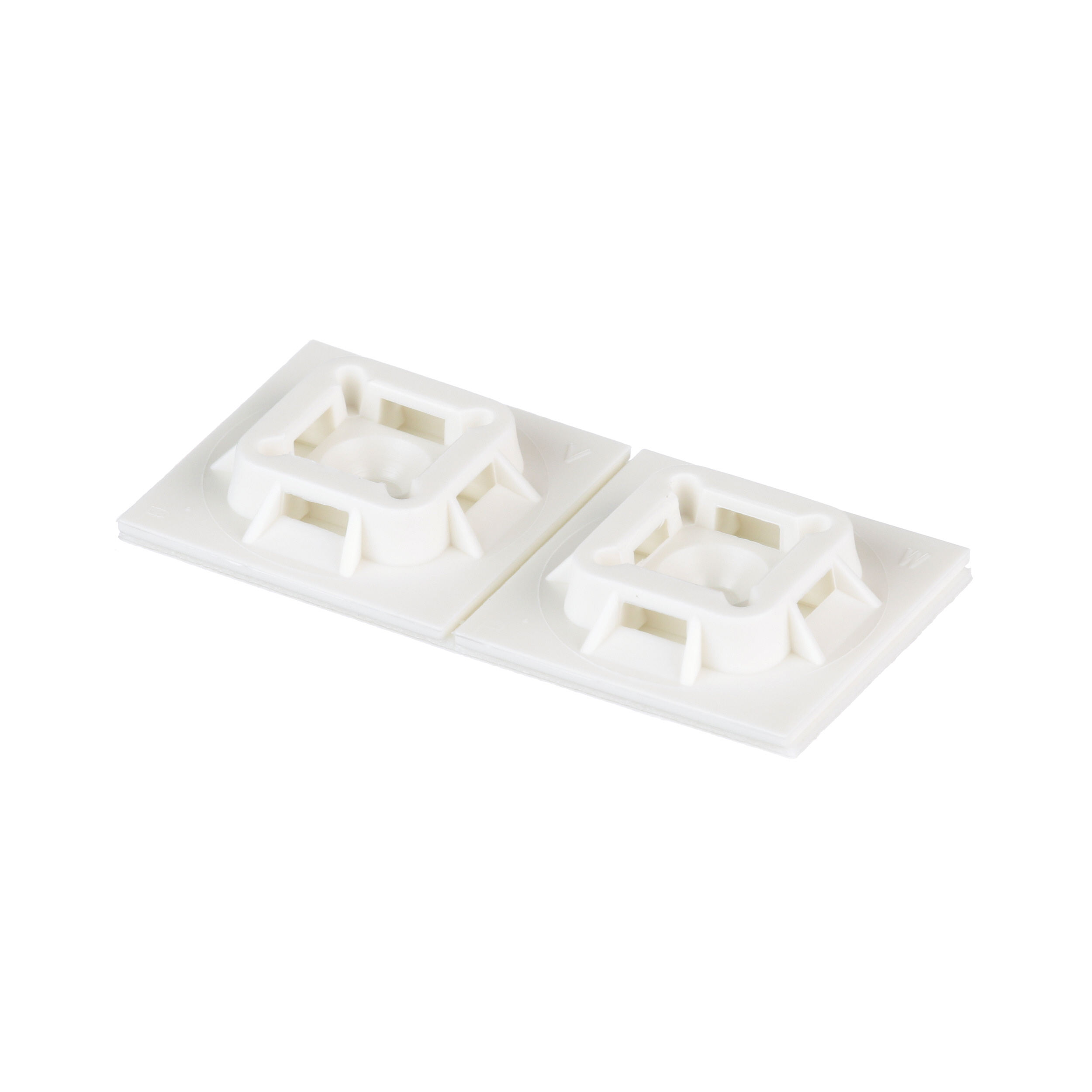 Kablo Bağı Montajı, Beyaz, PA 6.6, Kauçuk Yapışkanlı, 25.4x25.4mm, 100'lü Paket