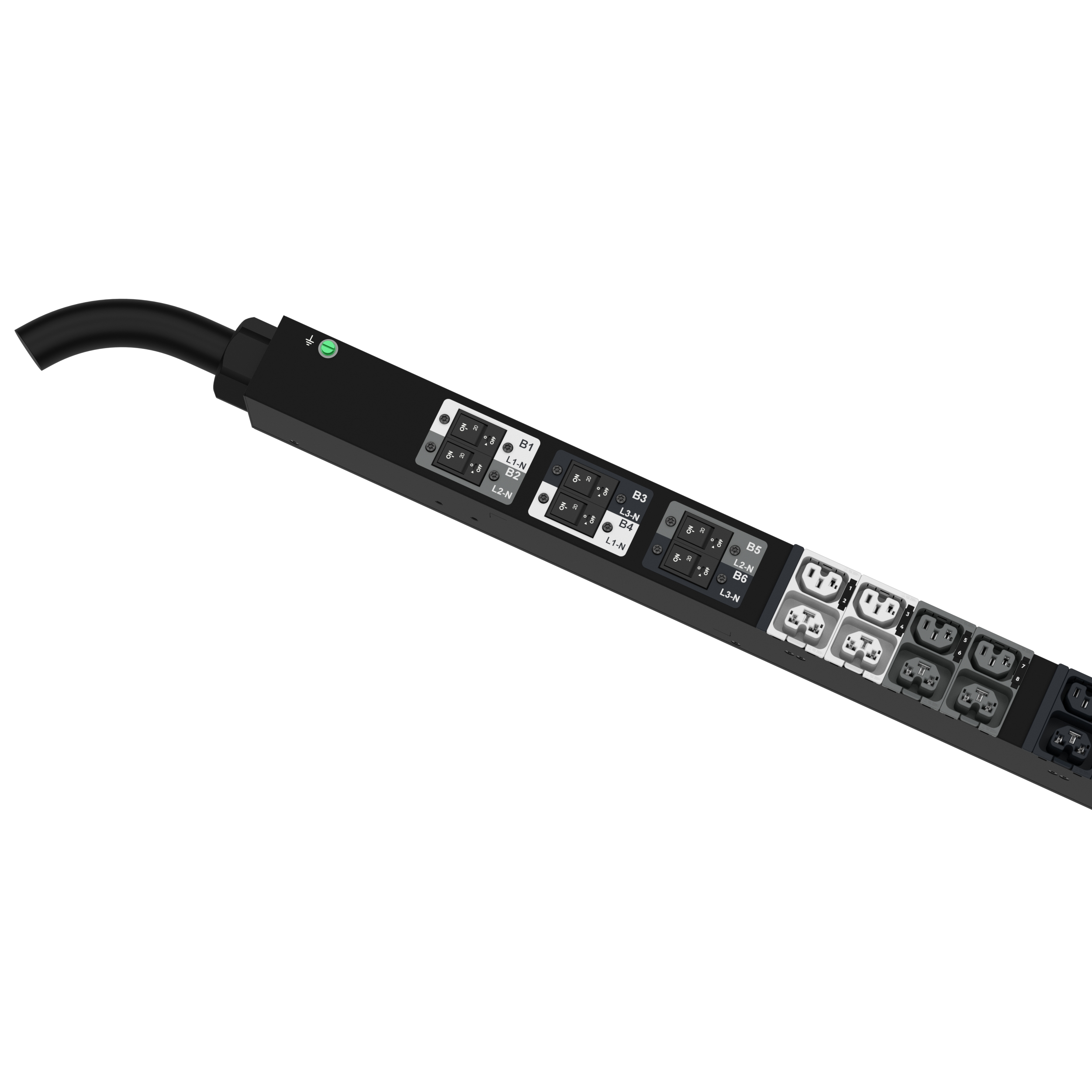 G6 MI Güç Dağıtım Birimi, 63A/60A, (21)C13/C15, (21)C13/C15/C19/C21, IEC 60309 3P+N+E 6h