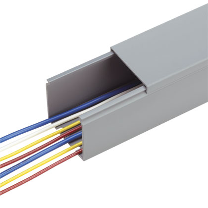 Katı Kanal, PVC, 2,54 cm x 2,54 cm x 1,83 metre, Montaj Delikleri Yok, Açık Gri