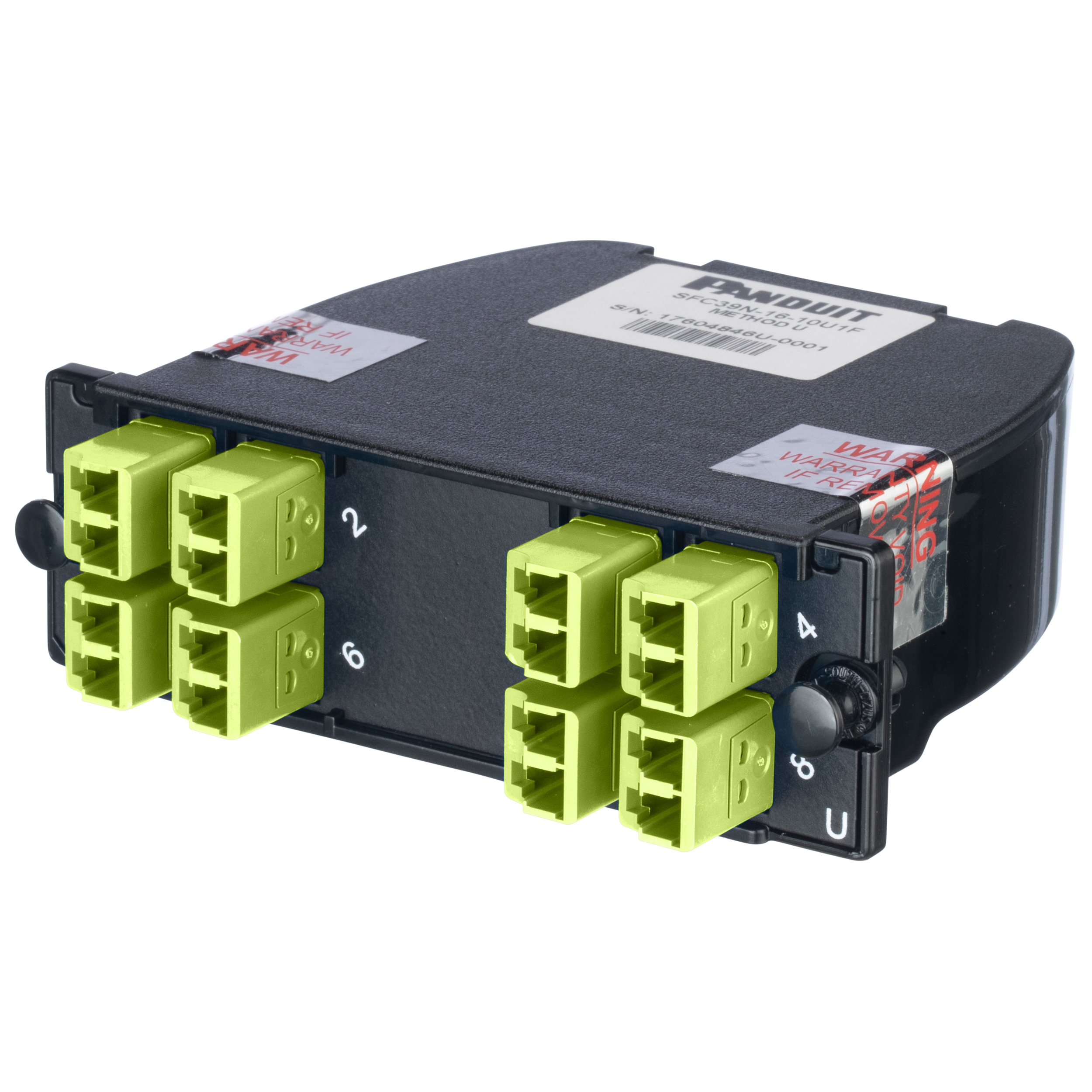 Opticom Kaset, OM5 Çok Modlu Fiber, Ön Bağlantı için Çift LC, Su Mavi Adaptörler, Arka Adaptör MTO-16, Optimize Edilmiş IL, Evrensel Çift Ters Polarite