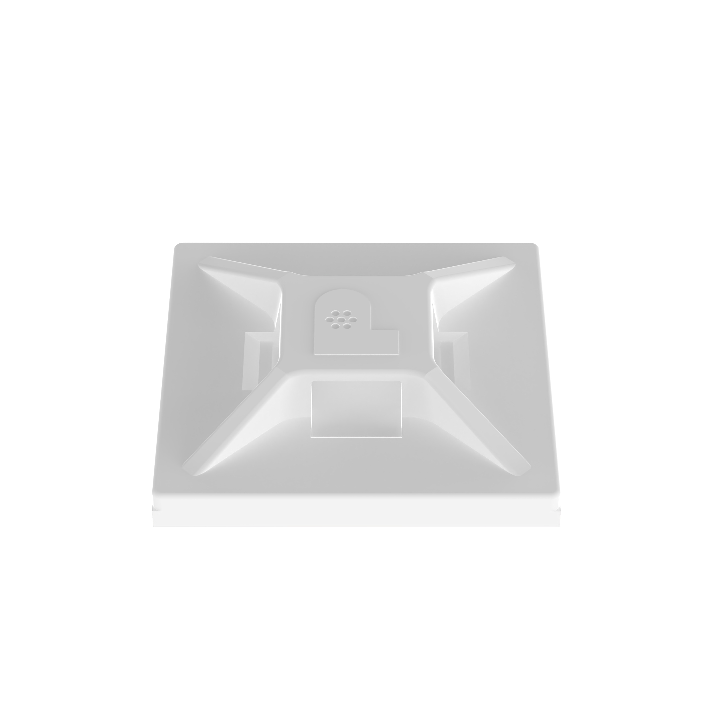 Kablo Bağı Montajı, Beyaz, ABS, Akrilik Yapışkanlı, 19.1x19.1mm, 500'lü Paket