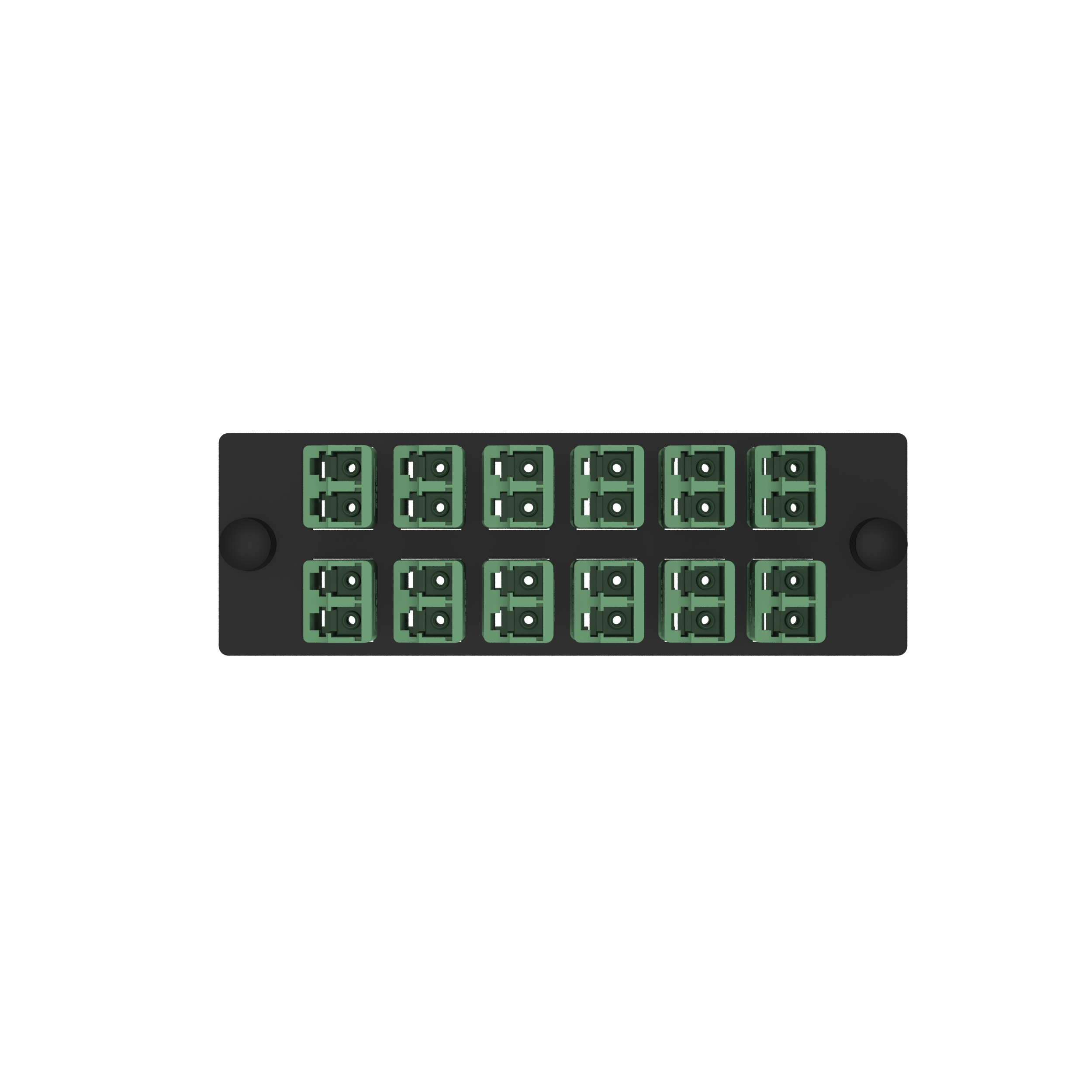 Opticom® Fiber Adaptör Paneli, OS2, 12 LC Çift Yönlü, APC Yeşil
