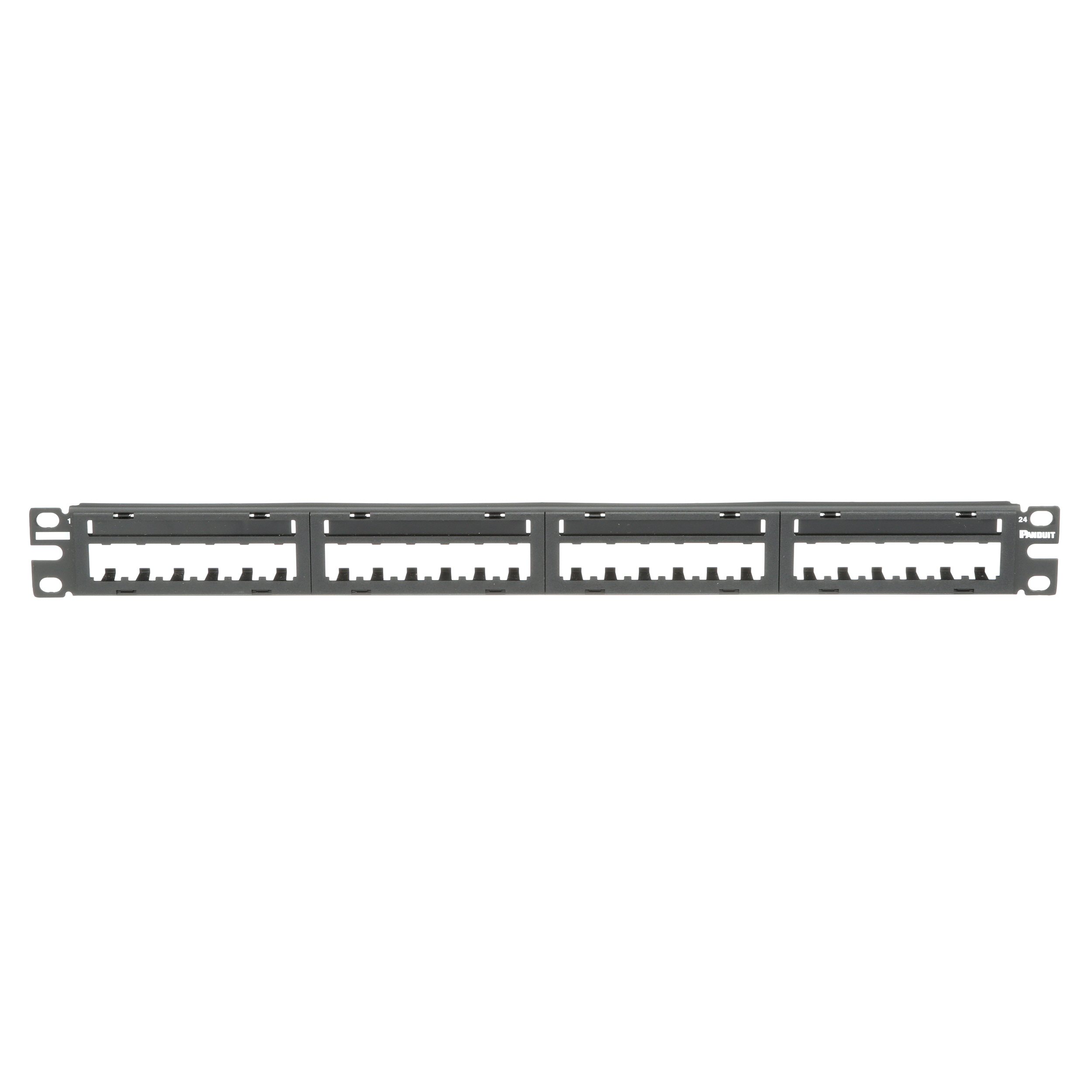 Mini-Com® Patch Panel w/labels, 24 Port, 1 RU, BL