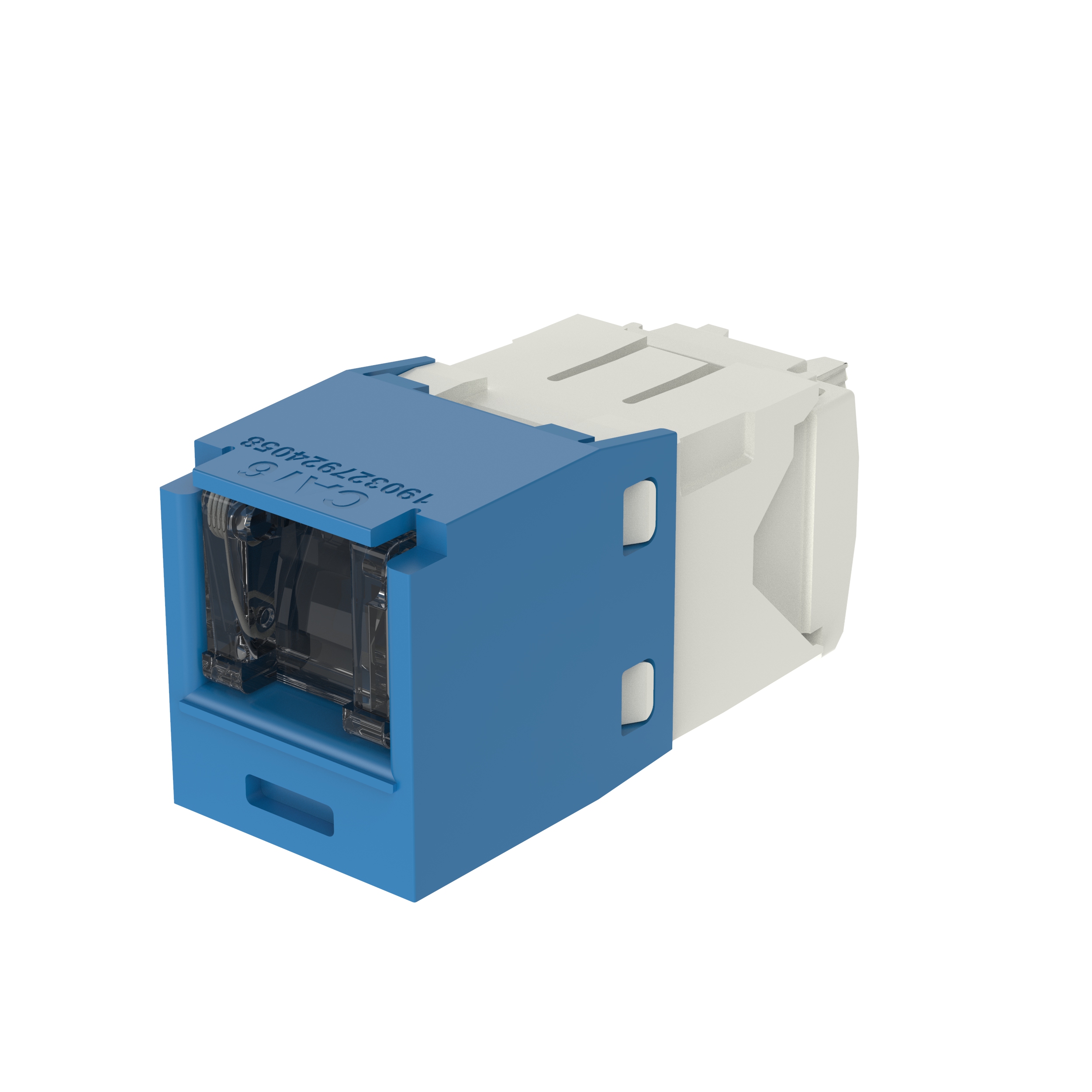 Mini-Com® RJ45 Cat 6 Shuttered TG Jack Module, BU