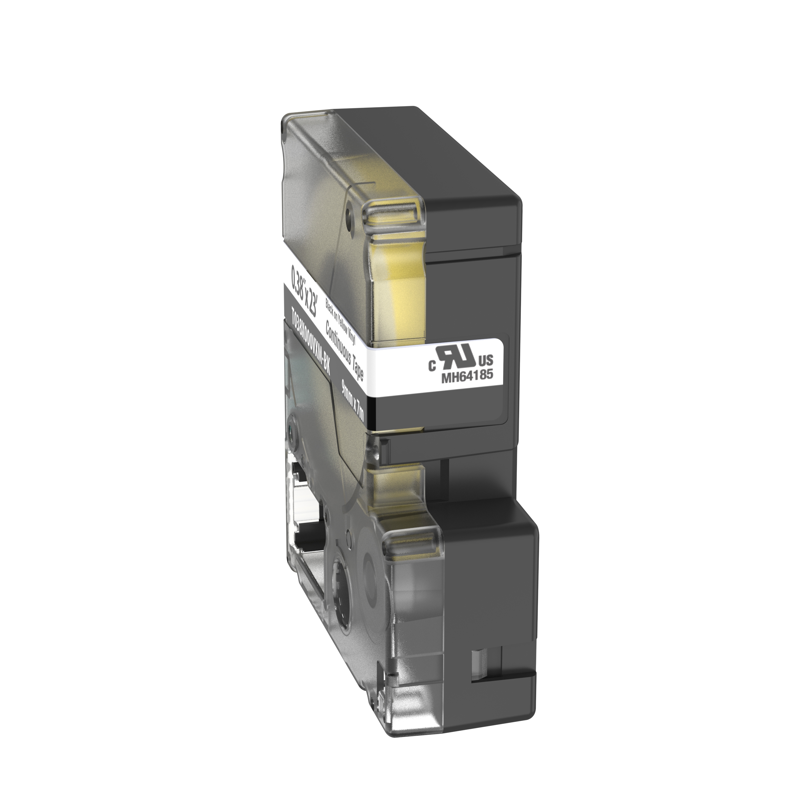 MP Printer Cont. Tape,Safety & ID, Vinyl, Black/Yellow, 9mm W