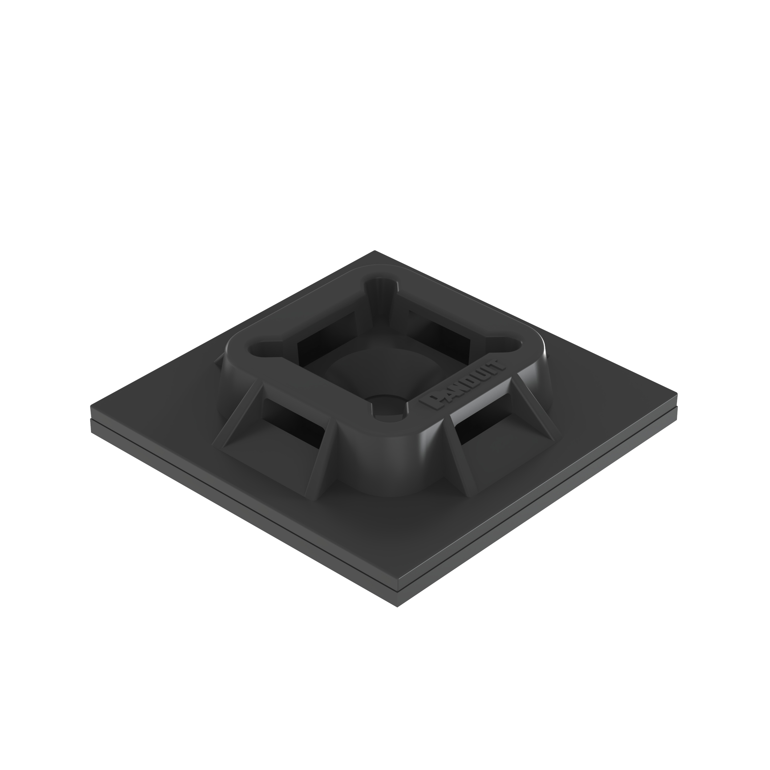 Kablo Bağı Montajı, Siyah, UV PA6.6, Akrilik Yapışkanlı, 25.4x25.4mm, 500'lü Paket