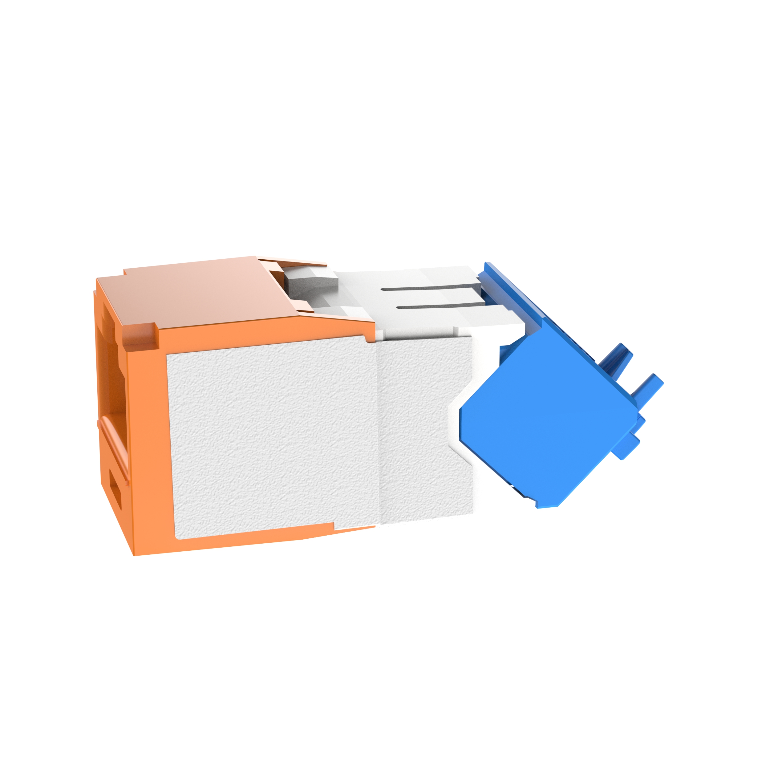Twisted Pair RJ45 Cat 6A Yukarı/Aşağı TG Jak Modülü, Turuncu