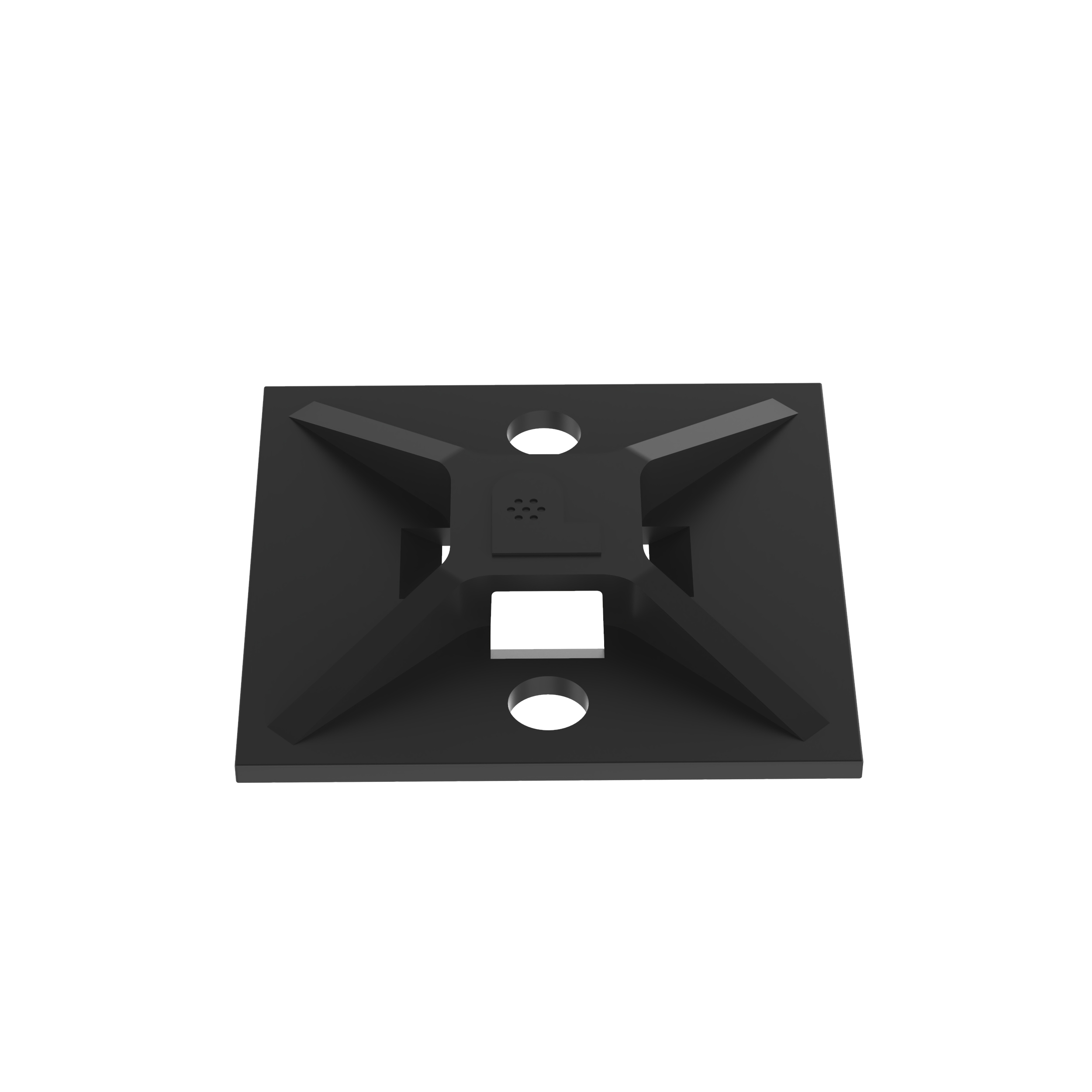 Kablo Bağı Montajı, Siyah, UV PA6.6, Akrilik Yapışkanlı, 28.6x28.6mm, 100'lü Paket