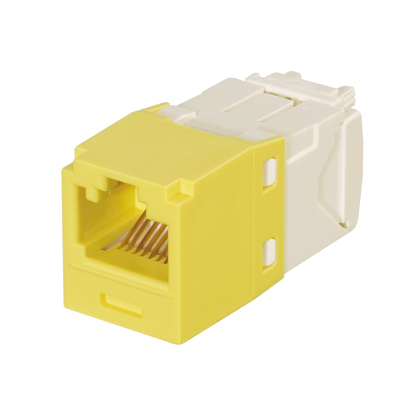 UTP RJ45 Cat 6 Keyed TG Jack Module, Yellow