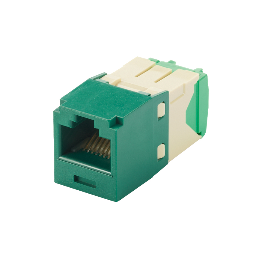 UTP RJ45 Cat 6 28/30 AWG TG Jack Module, Green