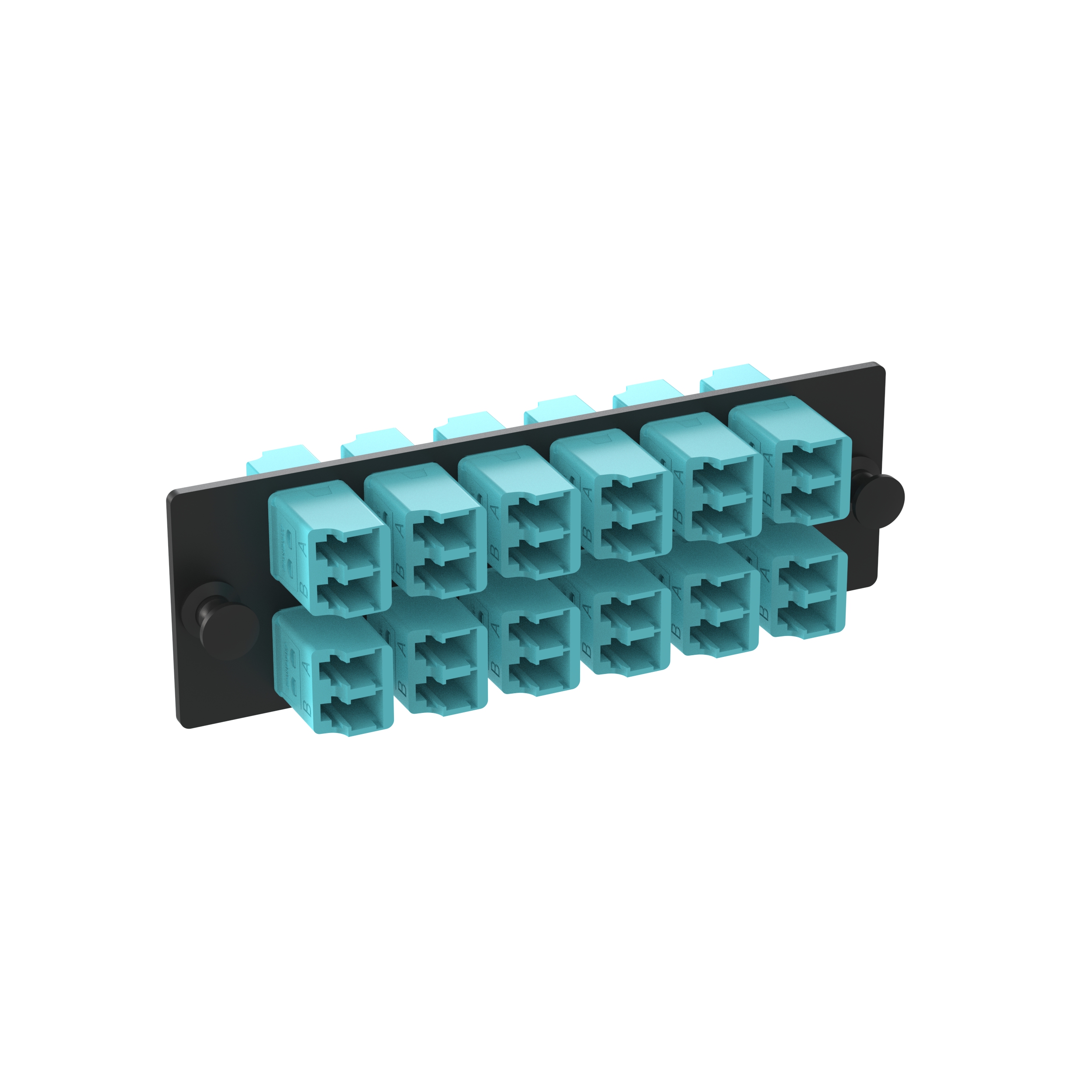 Opticom® Fiber Adaptör Paneli, OM4, 12 LC Çift Yönlü, Turkuaz