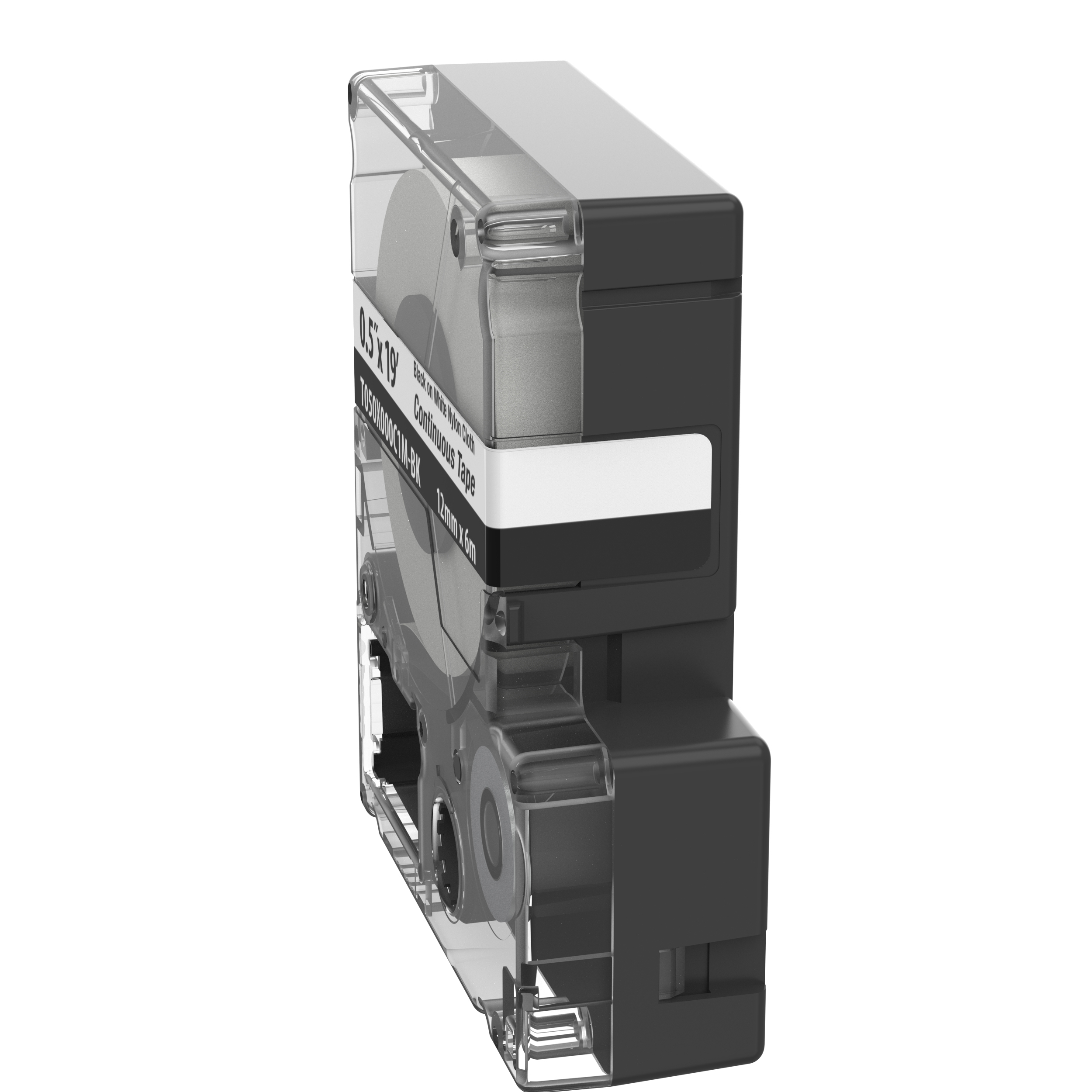 MP Cont Tape, Nylon Cloth, .50" x 19', BK on WH