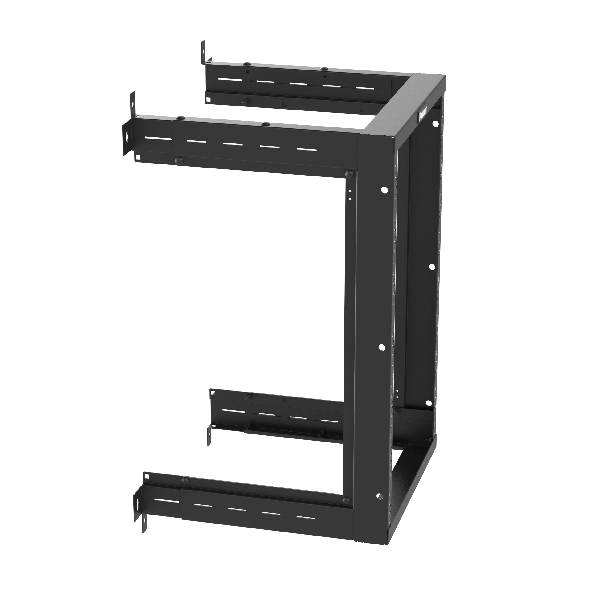 Adjustable Depth Wall Mount Rack, 18RU, Black