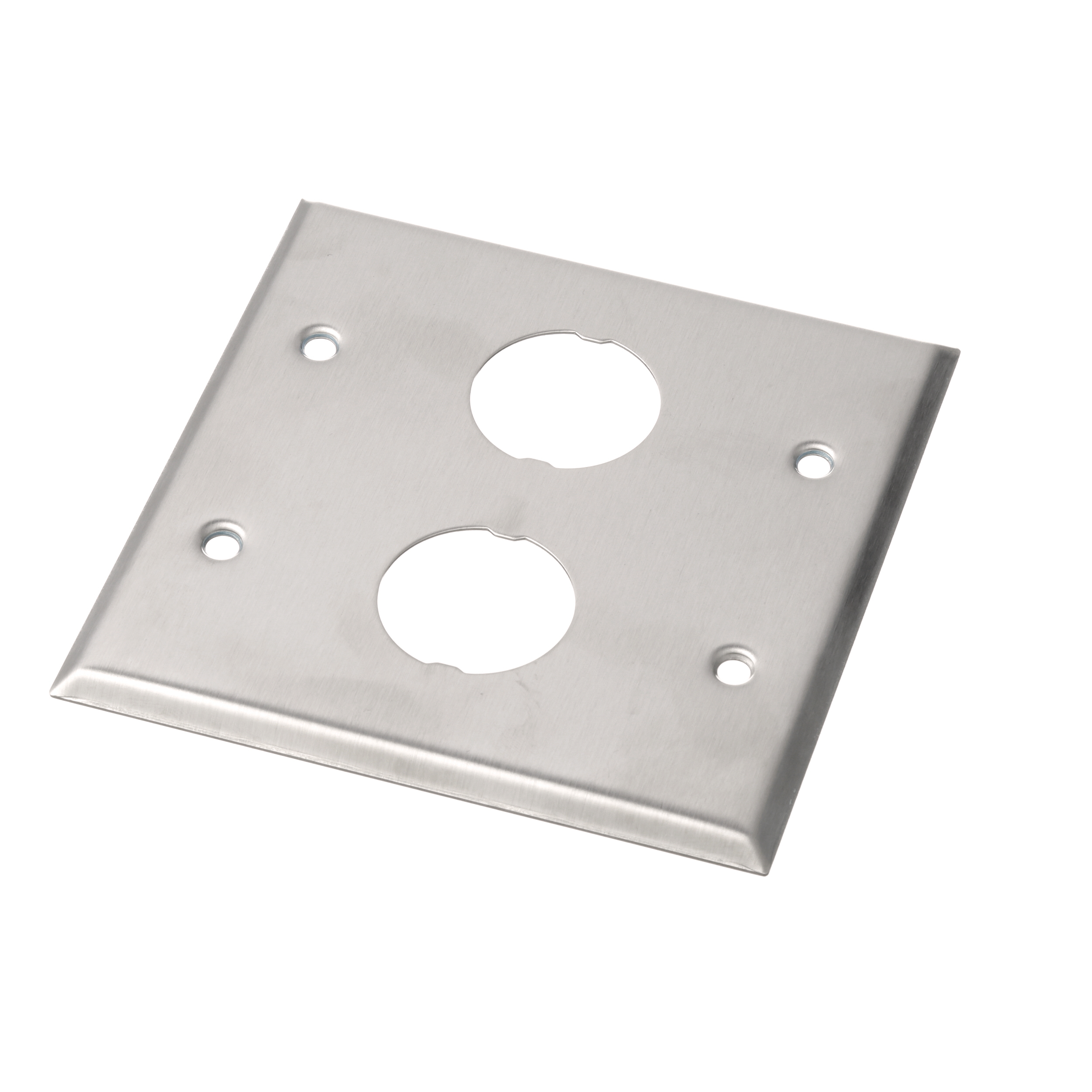 Stainless Steel Faceplate, Double Gang, 2 Bulkhead Ports