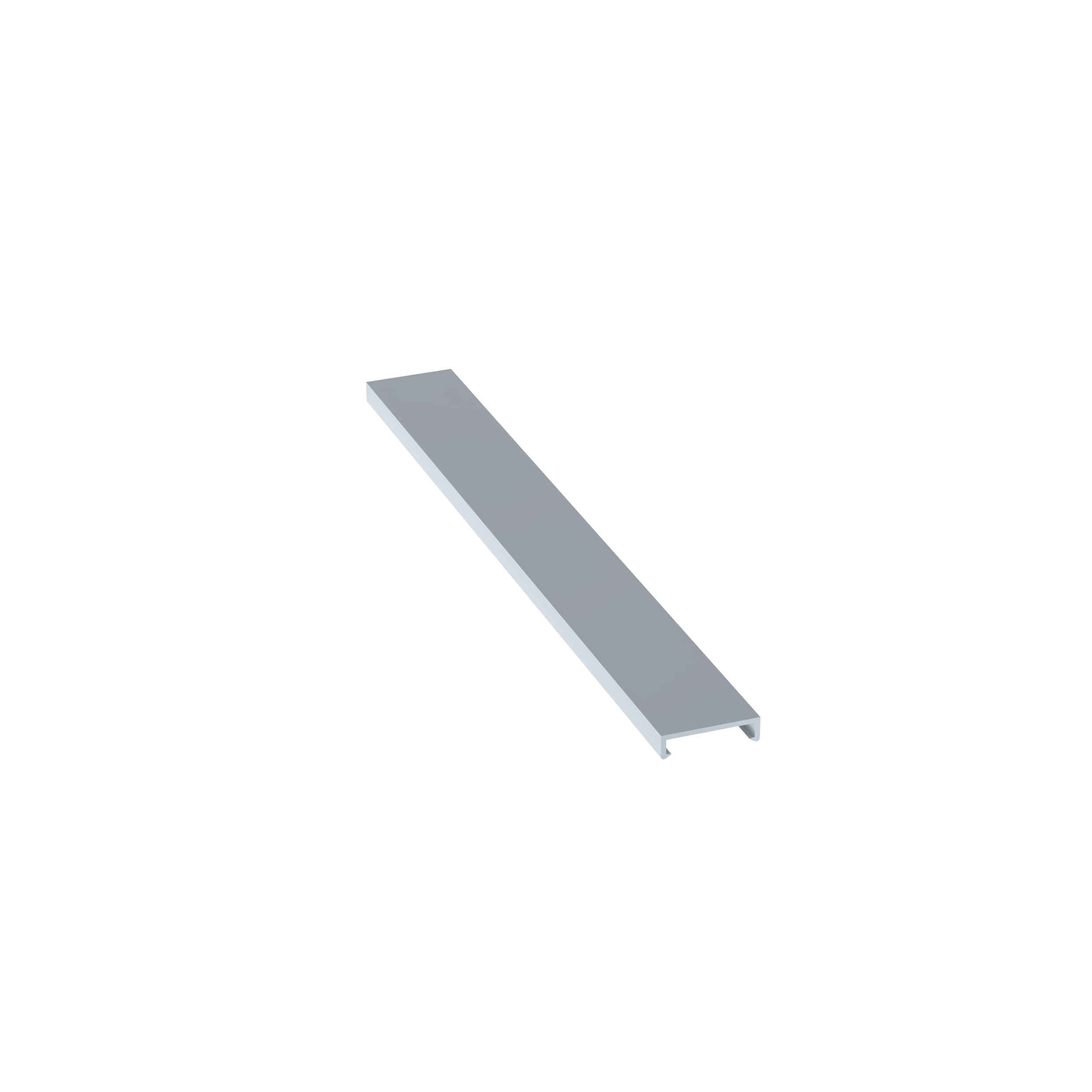 Düz Kapak, Açık Gri, PVC, 6.1x23.9mm