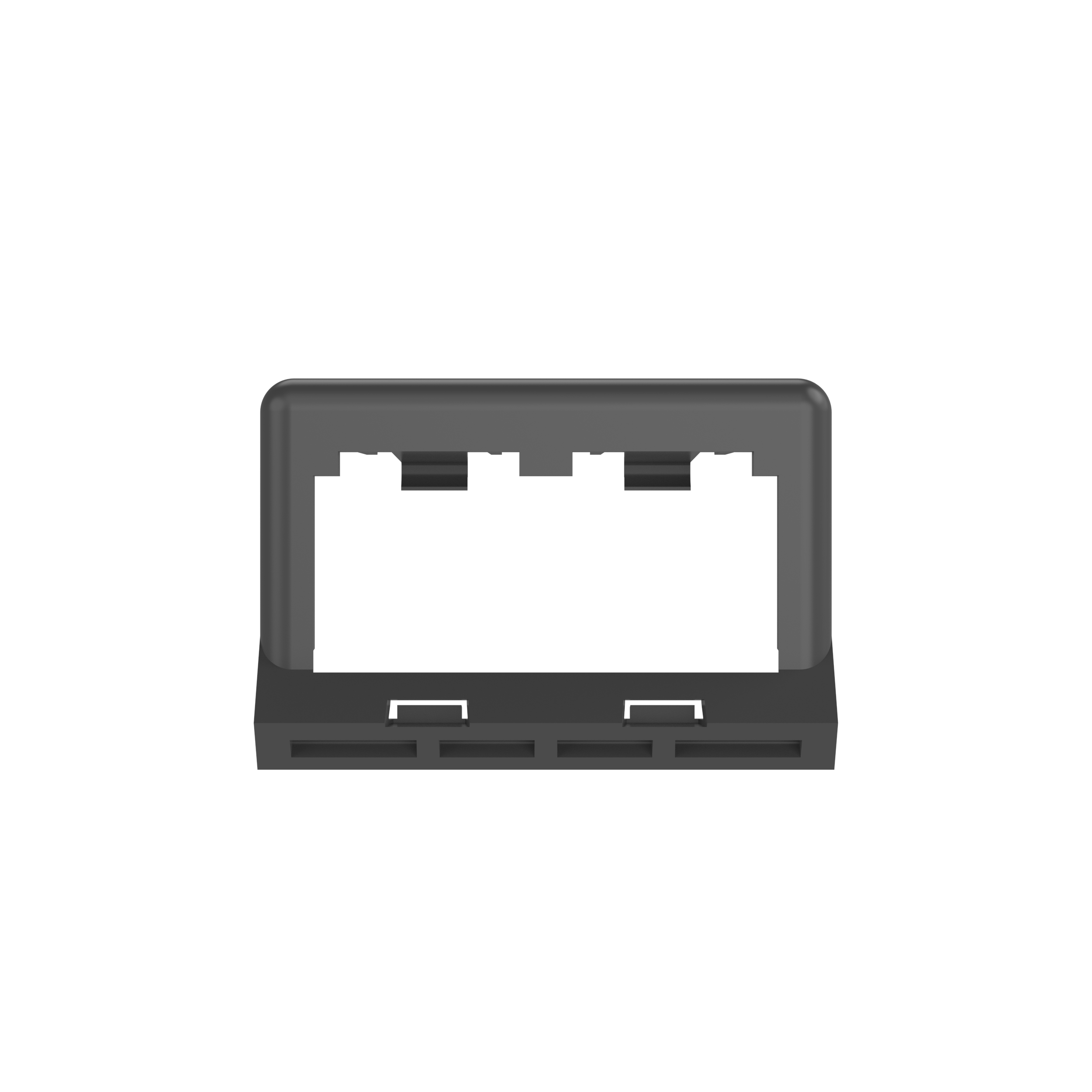 Modüler Takma Parçası, Eğimli, 1/2 boy, 2 port, Siyah