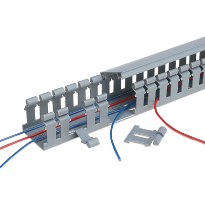 Menteşeli Kapaklı Geniş Yuvalı Kablo Kanalı, Açık Gri, PVC, 48.8x55.1mm